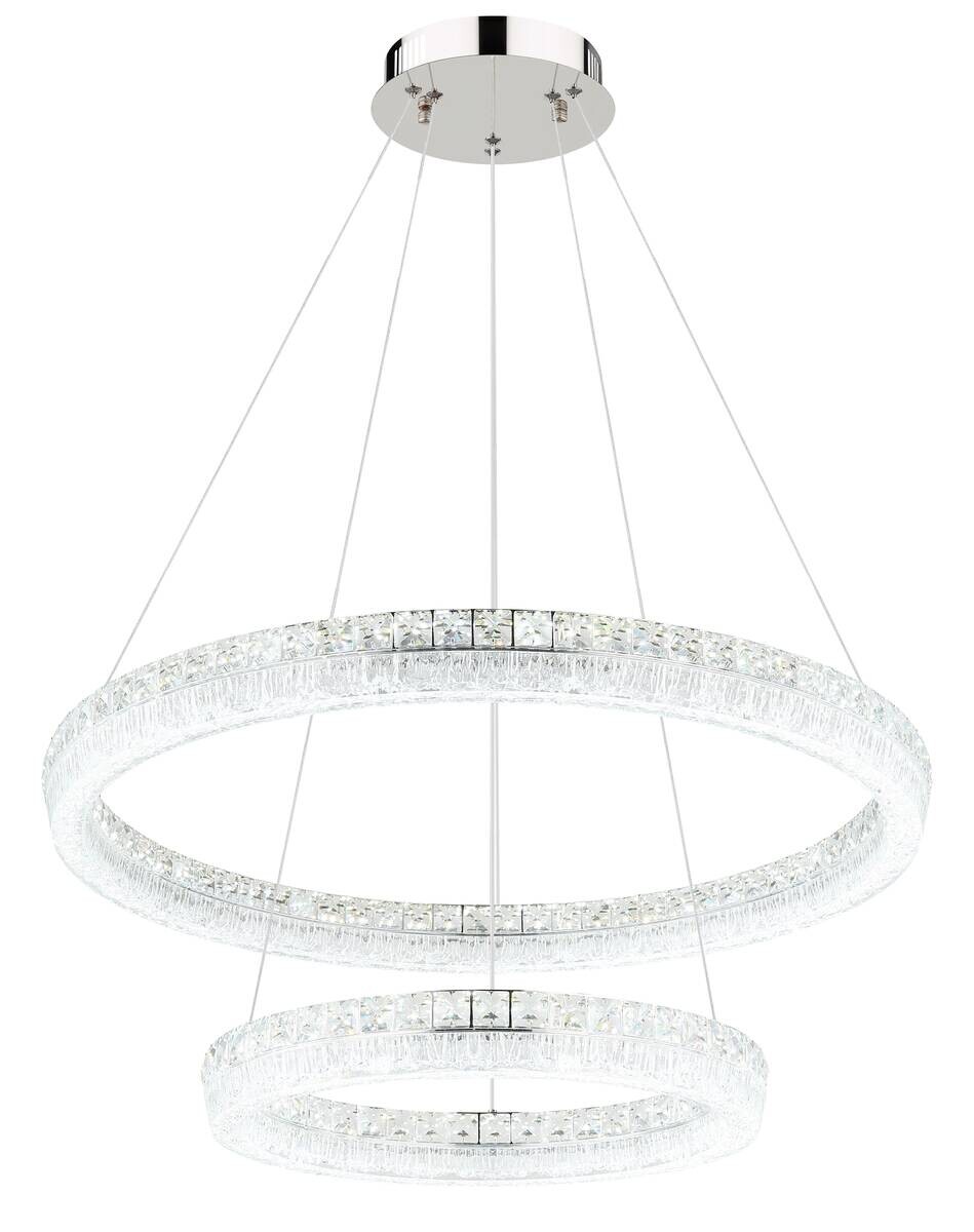 GLOBO Hängeleuchte klar Chrom Acryl Metall Glas H/D: ca. 120x80 cm 1.0 Brennstellen