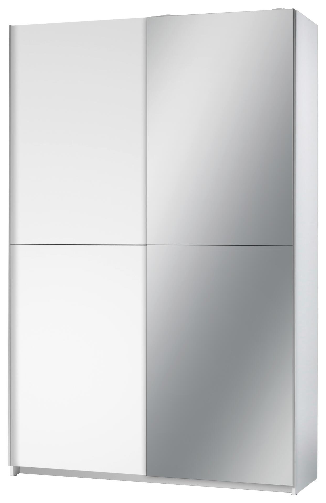 Schwebetürenschrank Fast weiß B/H/T: ca. 125x196x38 cm