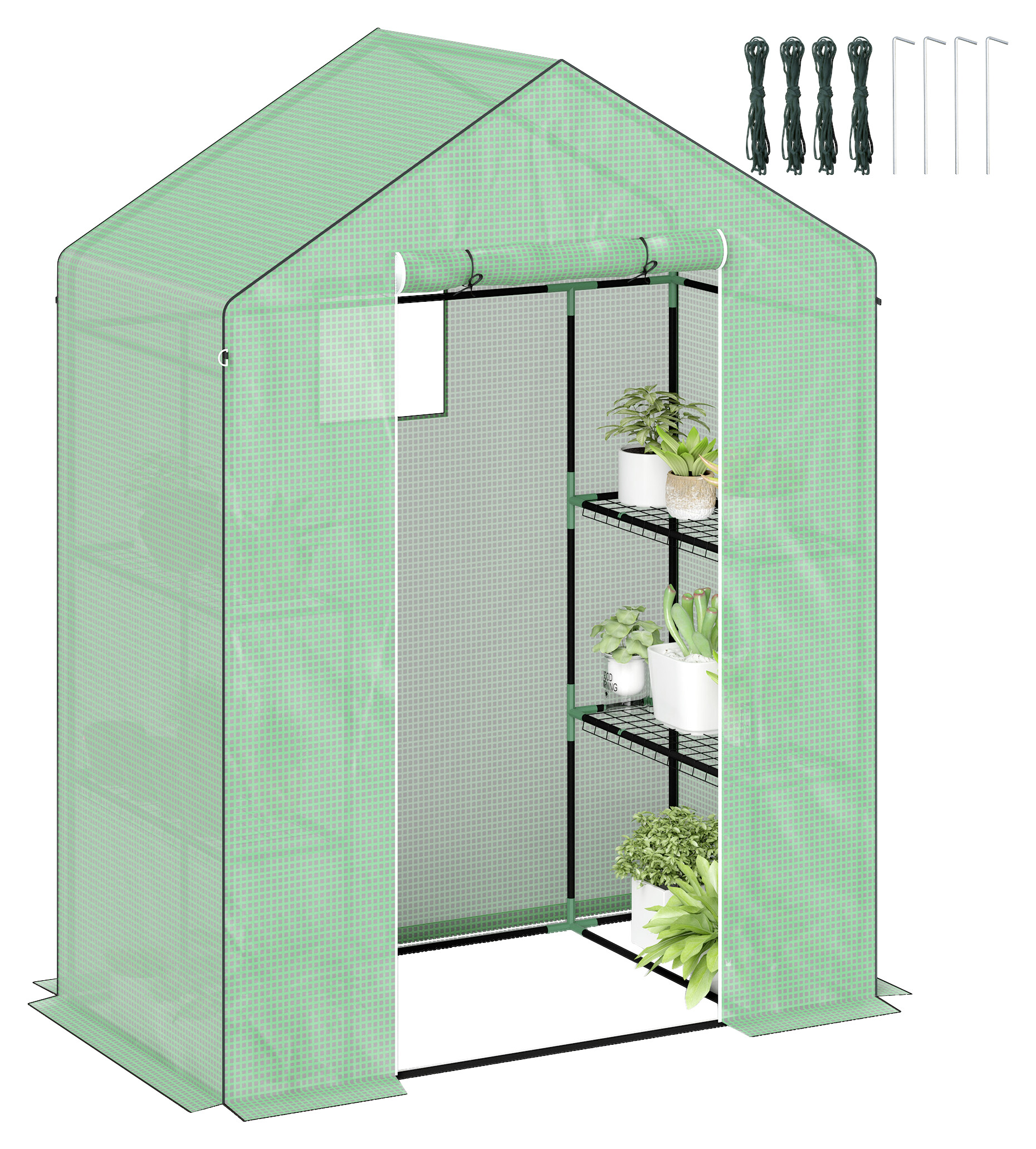 Outsunny Gewächshaus B/H/L: ca. 74x190x143 cm