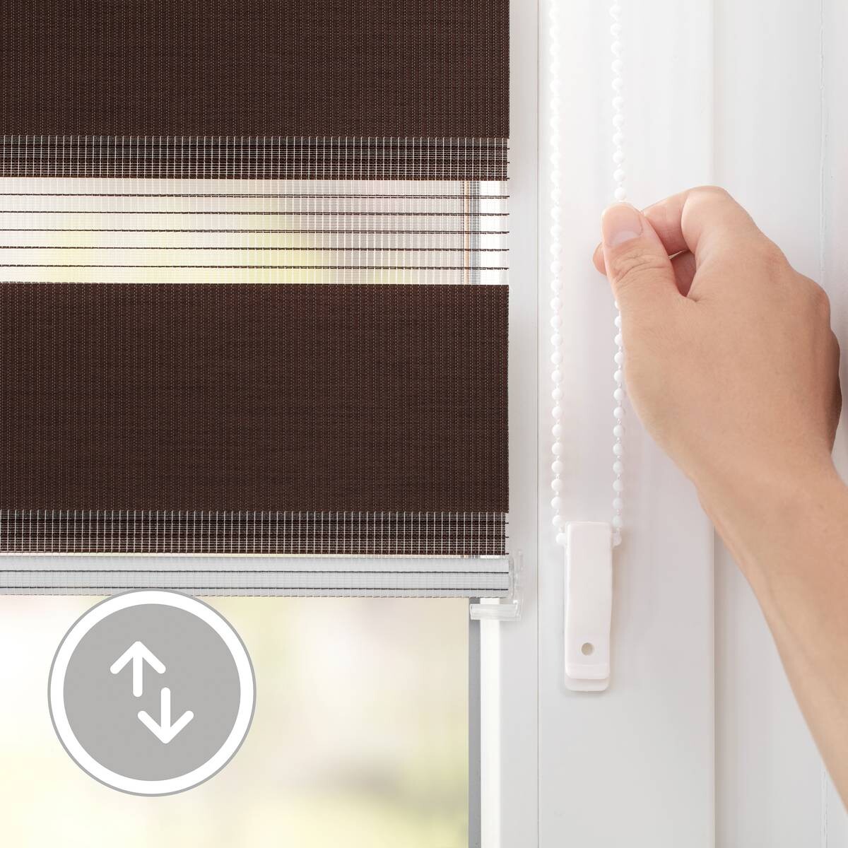 LICHTBLICK Doppelrollo Duo dunkelbraun B/L: ca. 50x150 cm