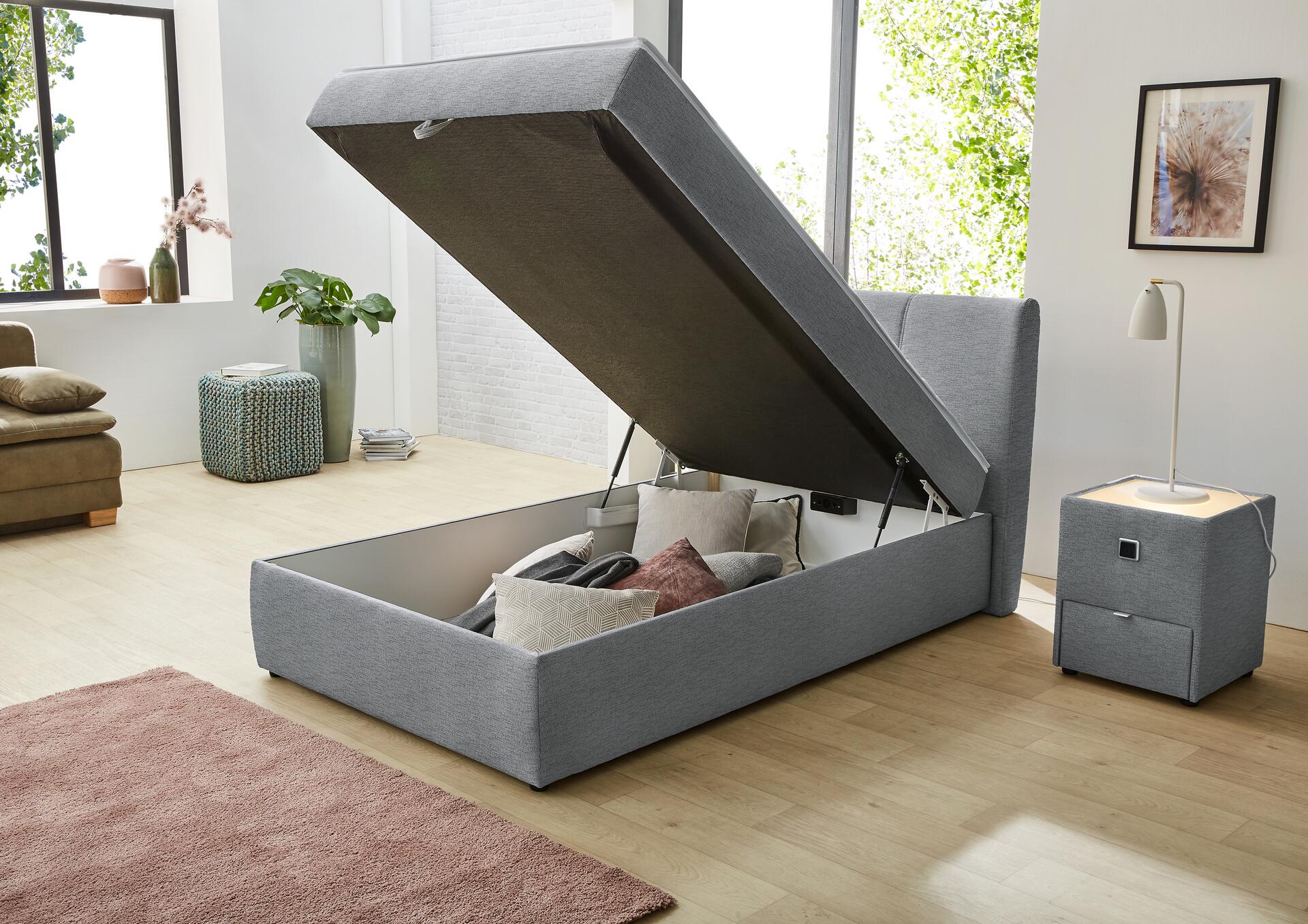 Polsterbett  grau Liegefläche B/L: ca. 120x200 cm