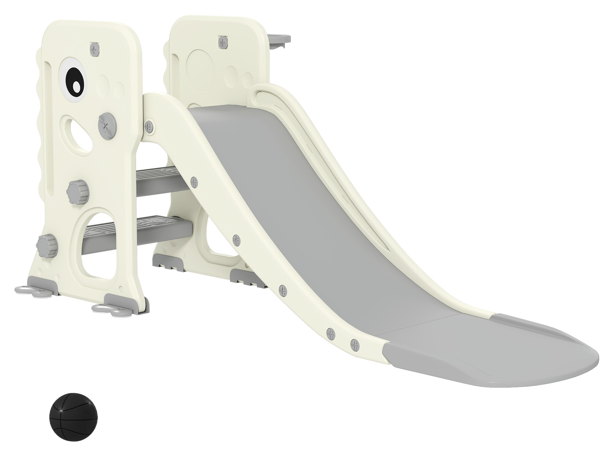 AIYAPLAY Kinderrutsche cremeweiß B/H/L: ca. 52x65x146 cm
