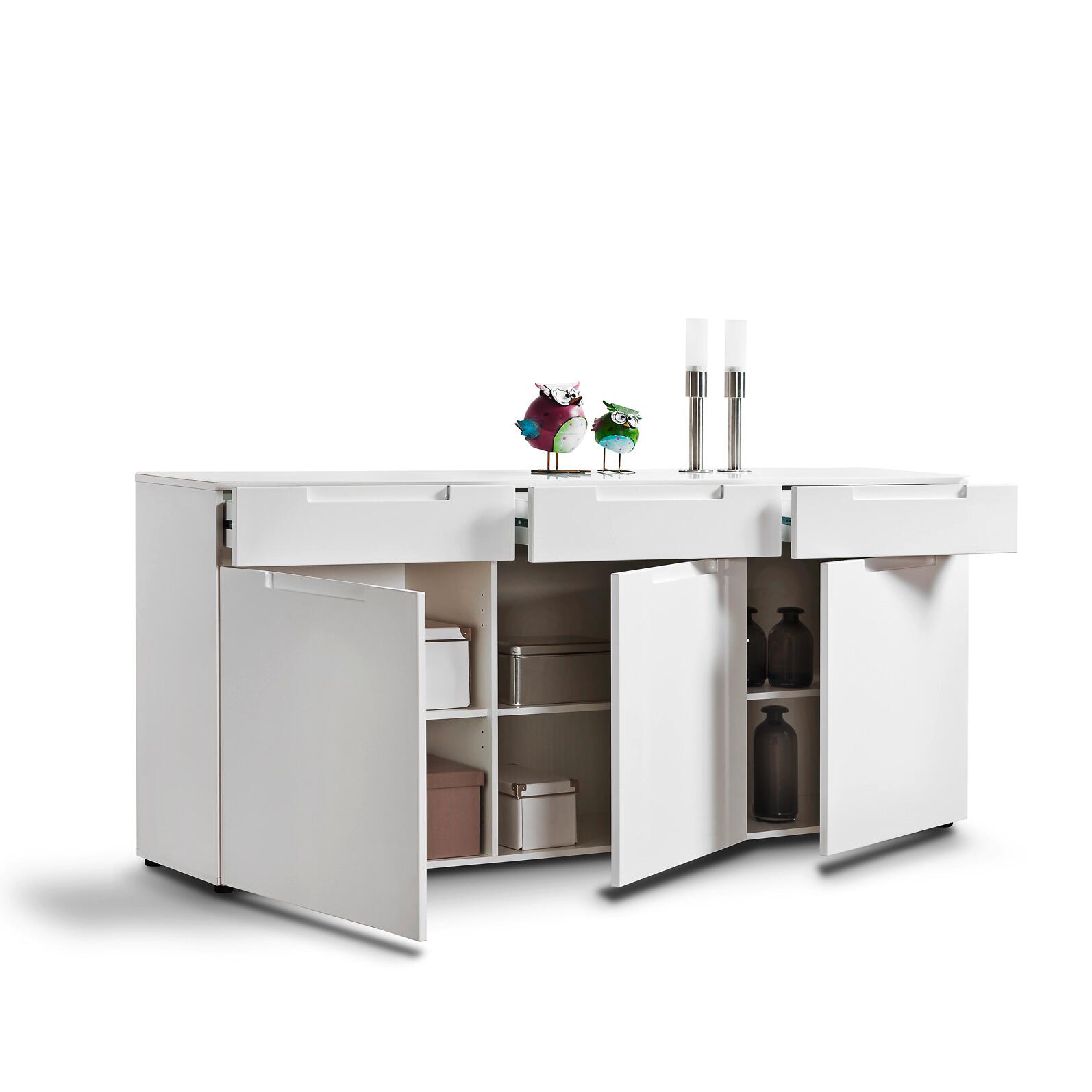 Sideboard Mailand weiß Hochglanz B/H/T: ca. 192x83x40 cm