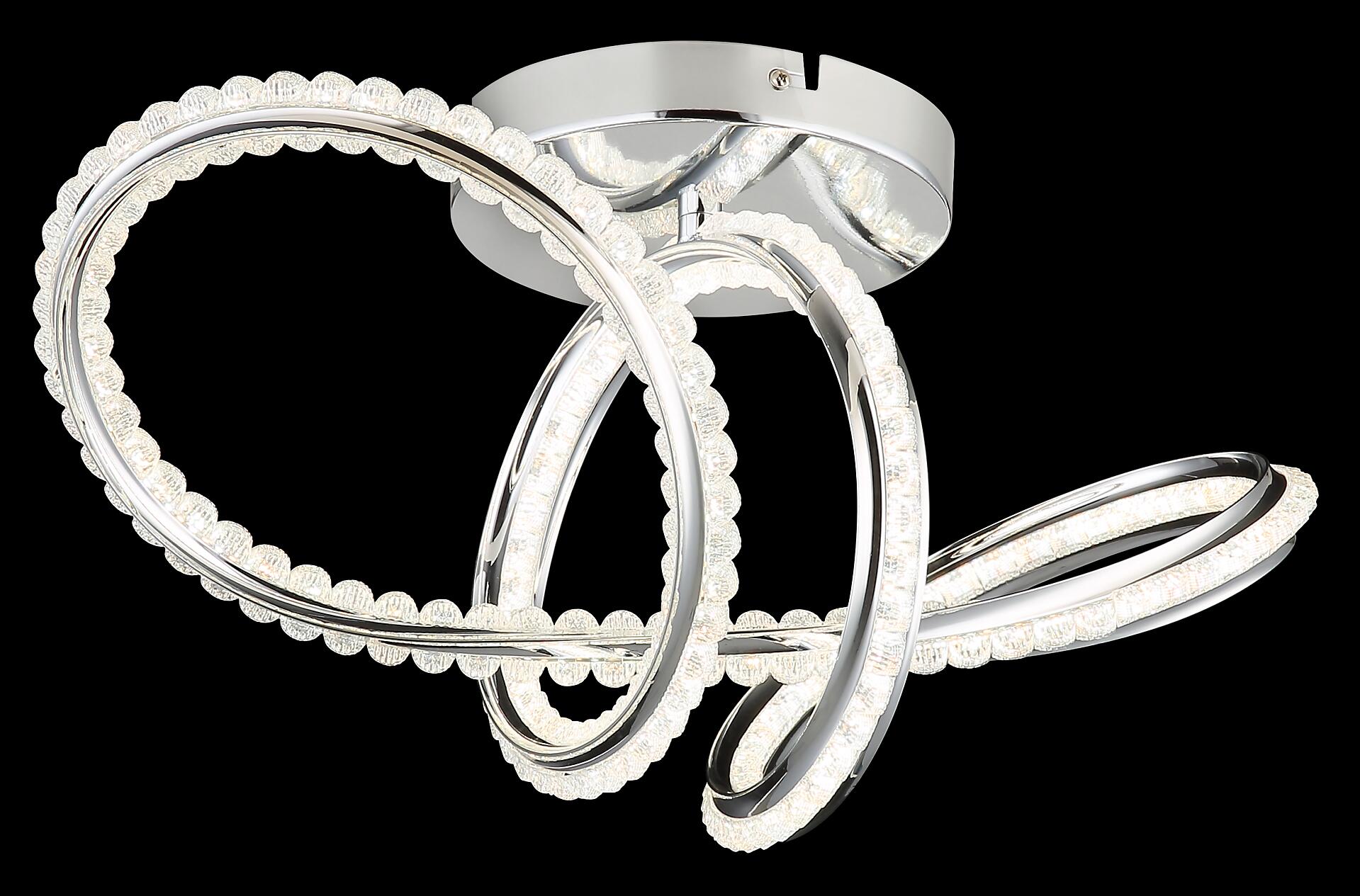 GLOBO LED-Deckenleuchte Chrom klar Metall Kunststoff B/H/L: ca. 25x25x50 cm 1 Brennstellen