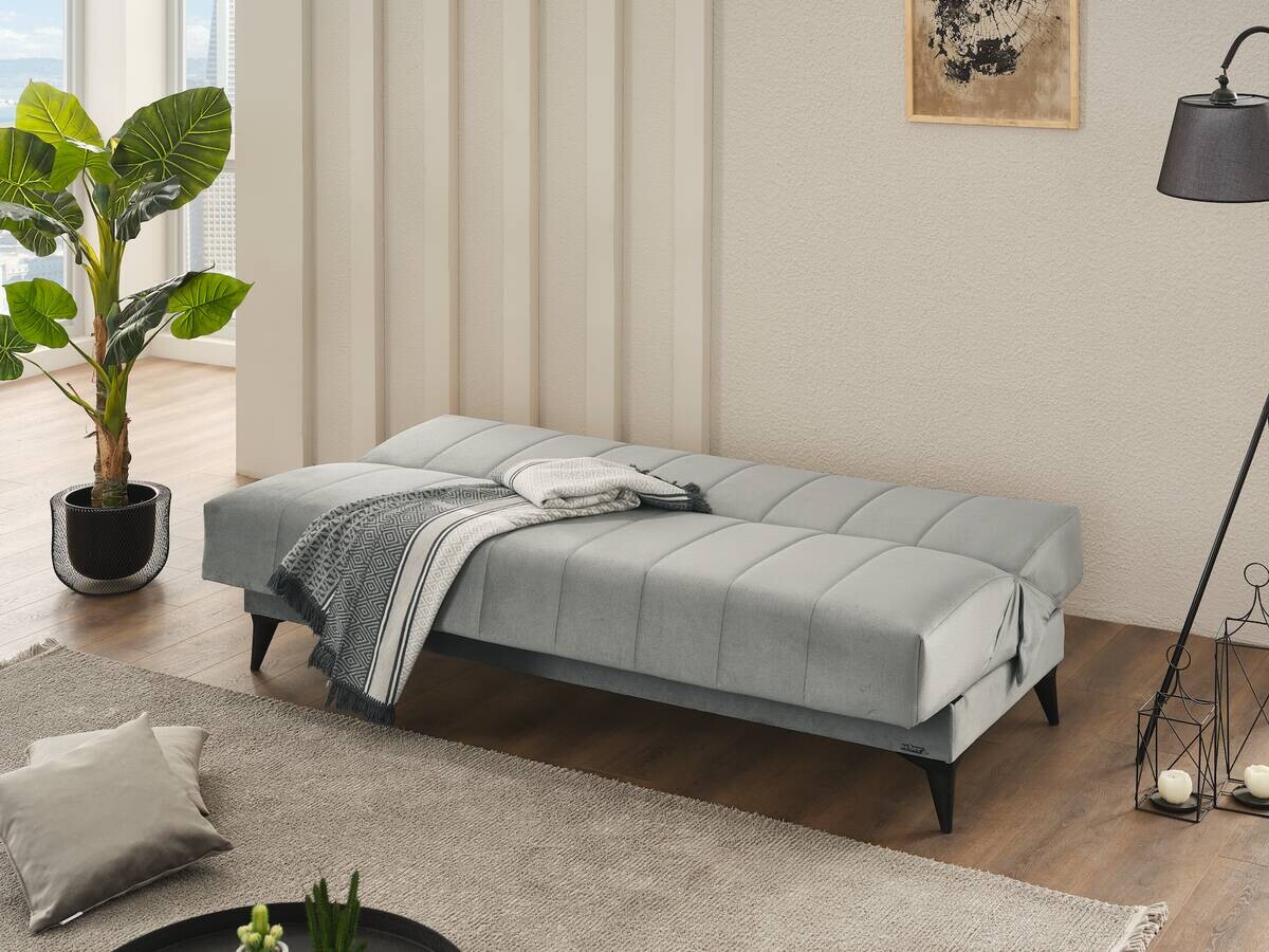 Schlafsofa grau Polyester B/H/T: ca. 192x86x84 cm