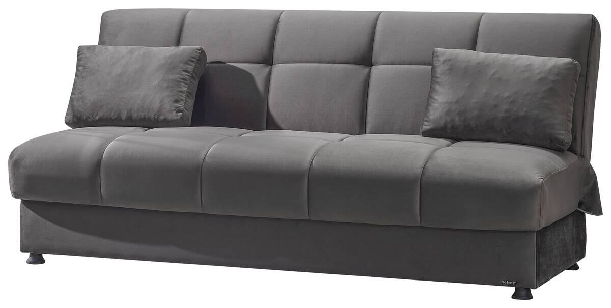 Schlafsofa Alonso grau Microfaser B/H/T: ca. 196x89x83 cm
