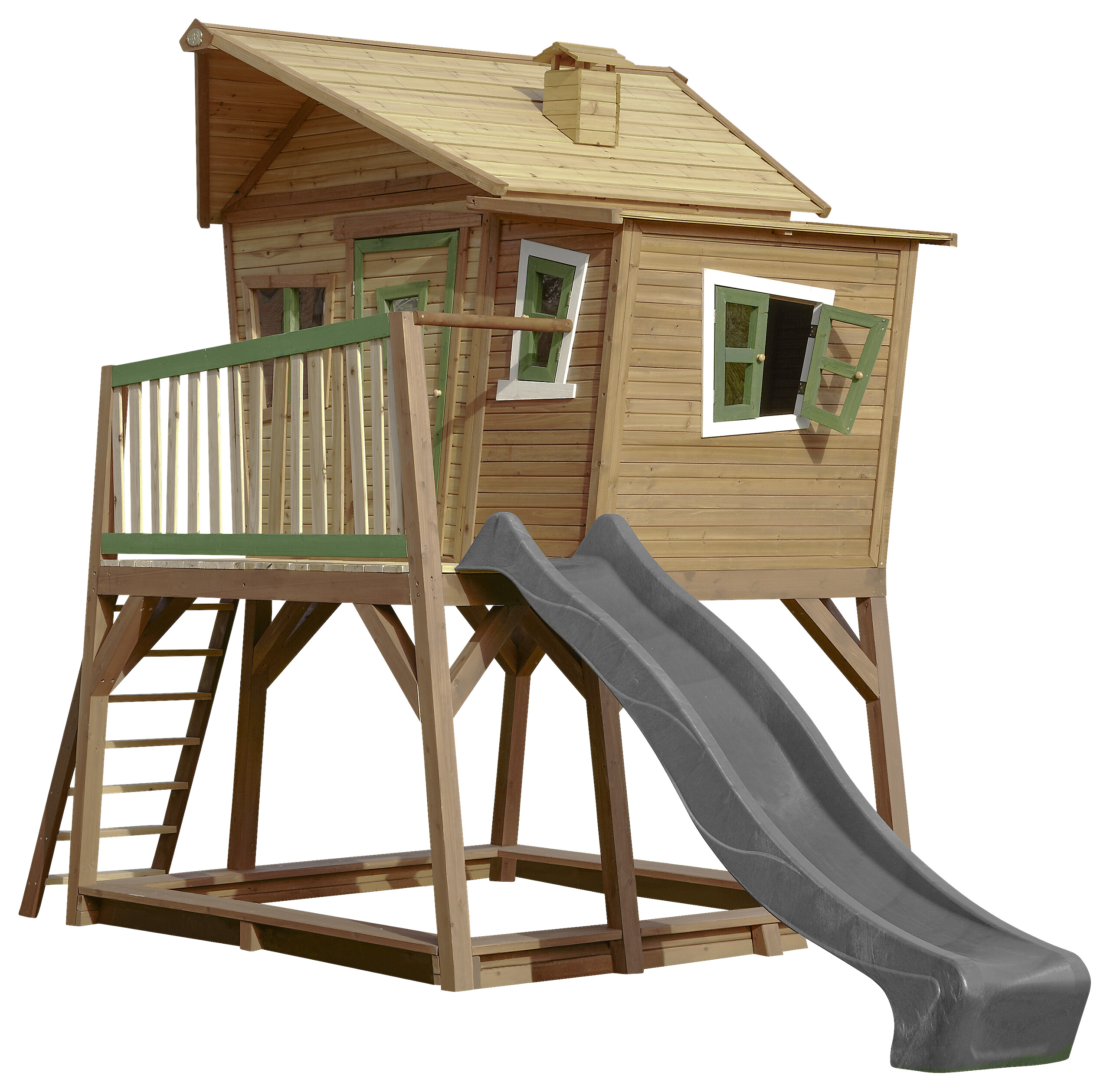 AXI Spielhaus Max braun B/H/L: ca. 432x288x193 cm