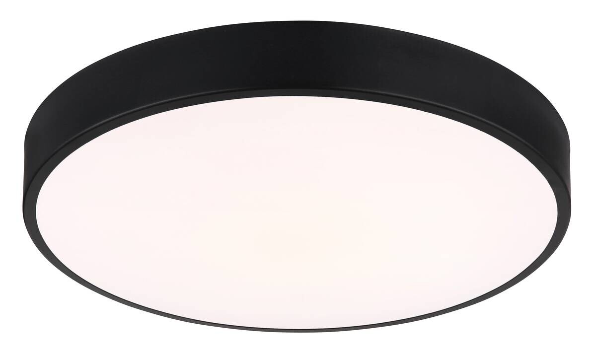 GLOBO LED-Deckenleuchte mattschwarz Opal Kunststoff Metall H/D: ca. 7x37,8 cm 1 Brennstellen