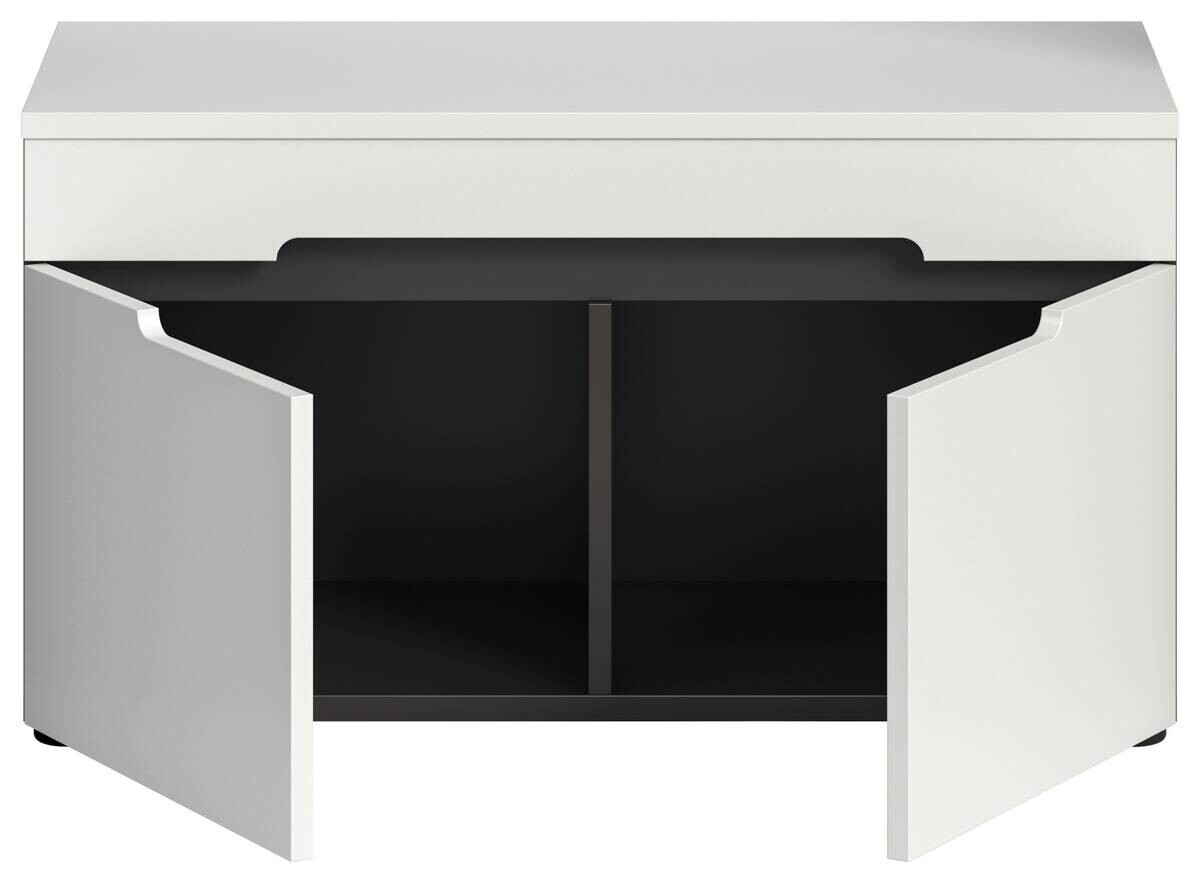 Sitzbank Canu basaltgrau Nachbildung weiß B/H/T: ca. 80x45x37 cm