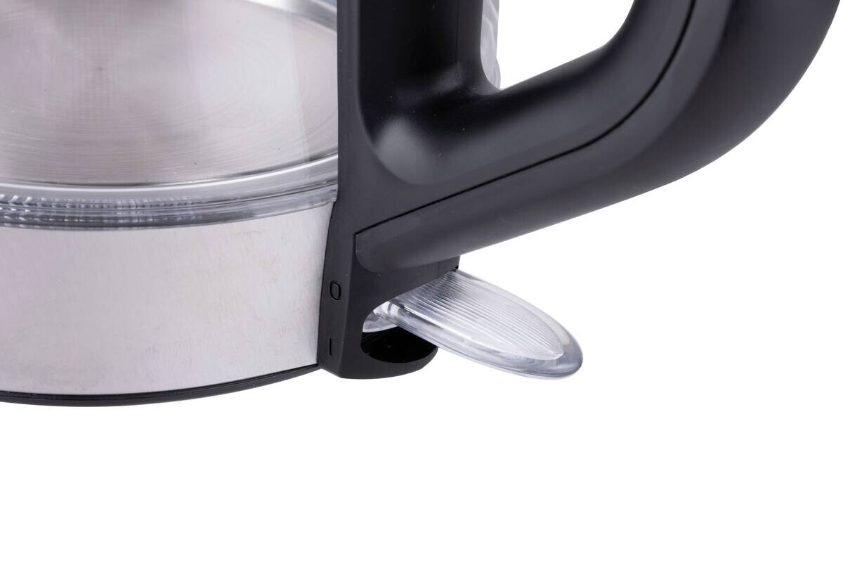 alpina Glaswasserkocher schwarz Glas Edelstahl ca. 1,7 l