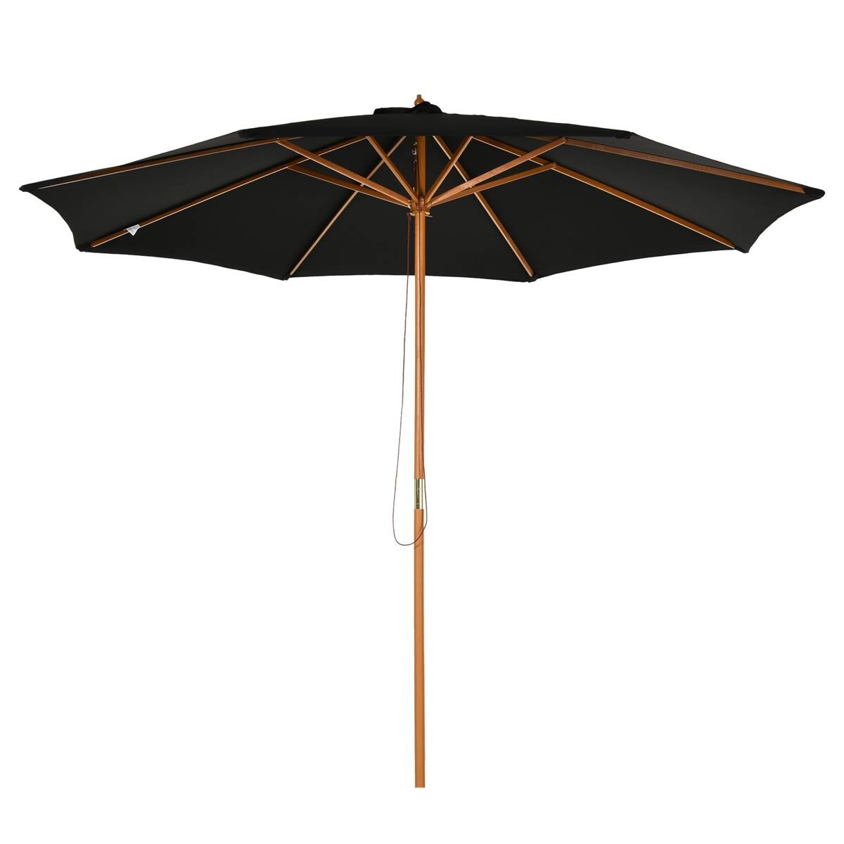 Outsunny Sonnenschirm schwarz Bambus H/D: ca. 250x300 cm