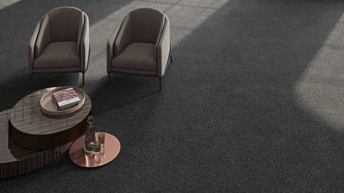 Teppichfliese Sierra schwarz B/L: ca. 50x50 cm pro Stück