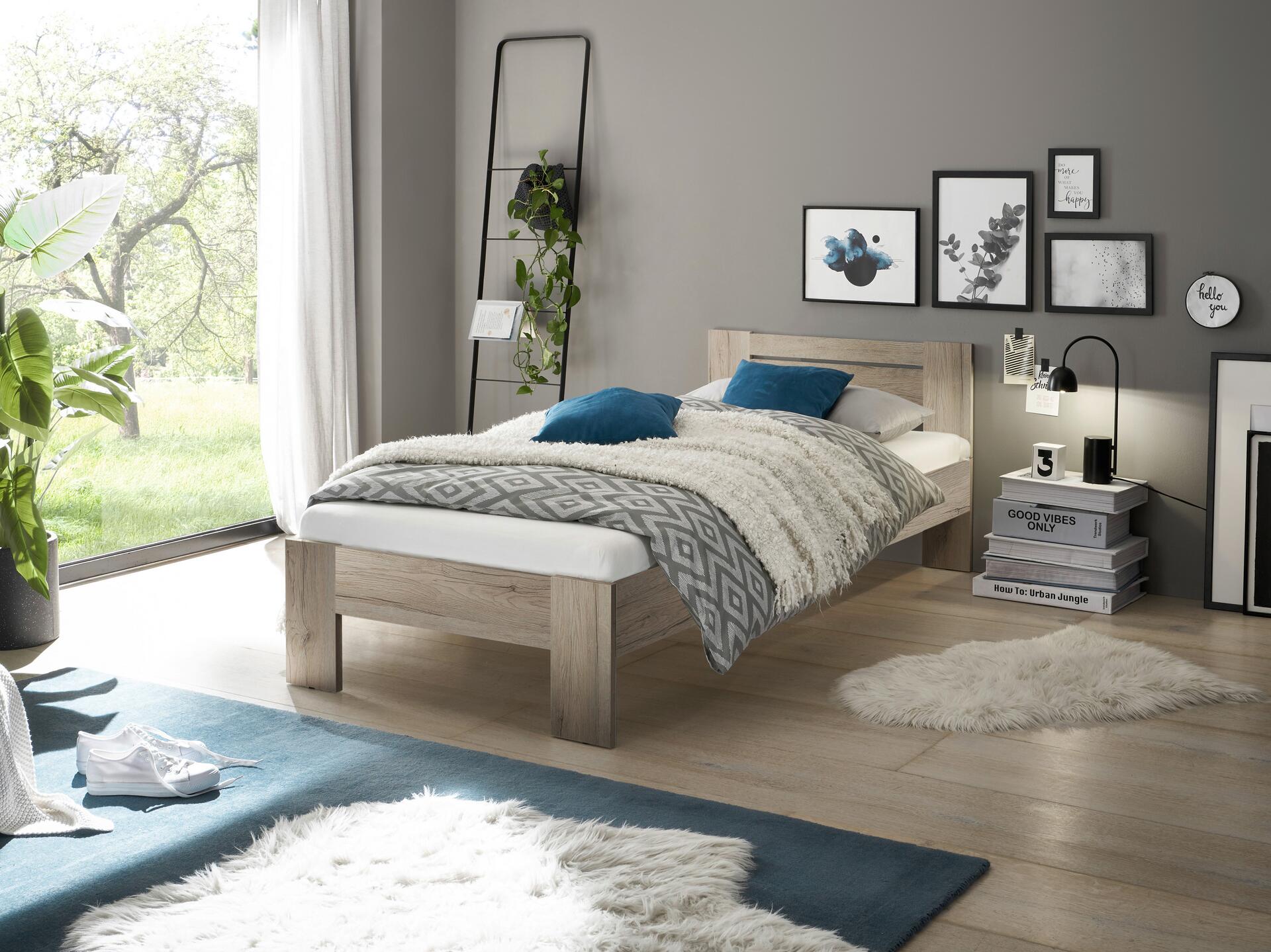 Futonbett Cannes Eiche San-Remo Nachbildung Liegefläche B/L: ca. 90x200 cm