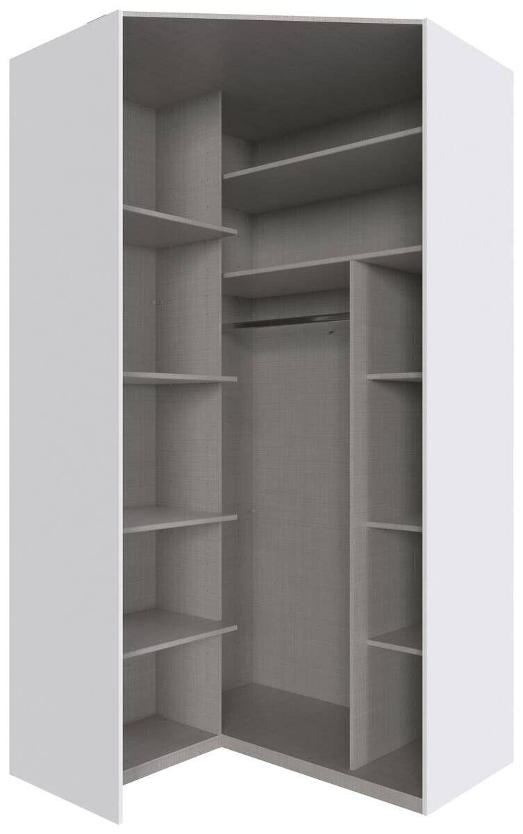 Eckschrank New York C Alpinweiß B/H/T: ca. 120x236x120 cm