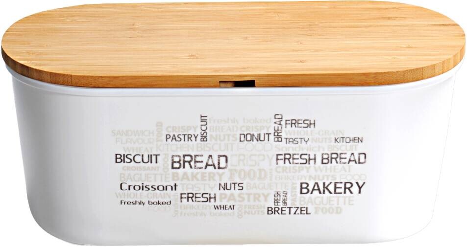 Kesper Brotbox weiß Bambus B/H/L: ca. 20x4,5x34 cm