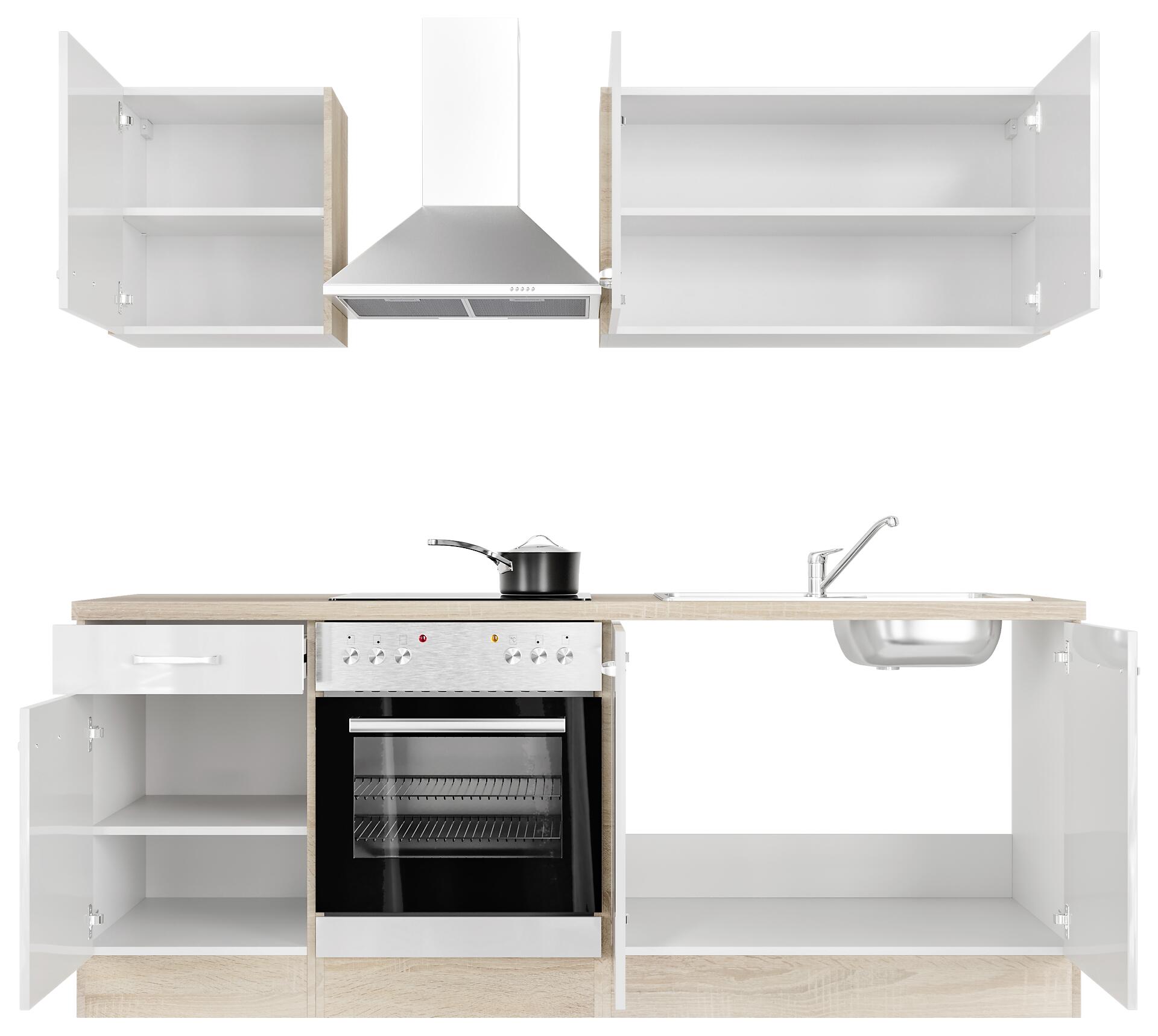 Küchenblock Valero weiß Hochglanz B/H/T: ca. 210x200x60 cm