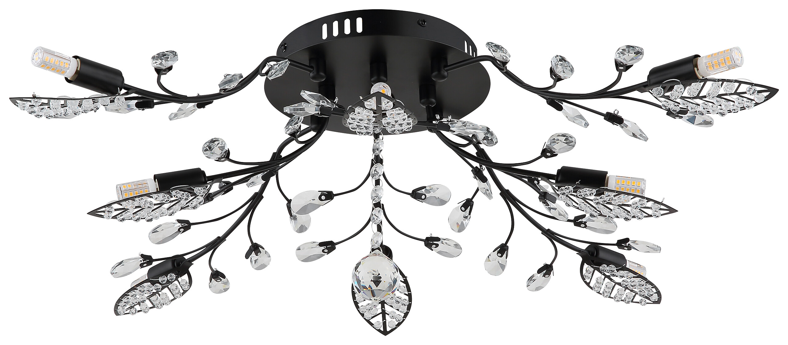 GLOBO Deckenventilator schwarz Metall B/H/L: ca. 65x20x65 cm