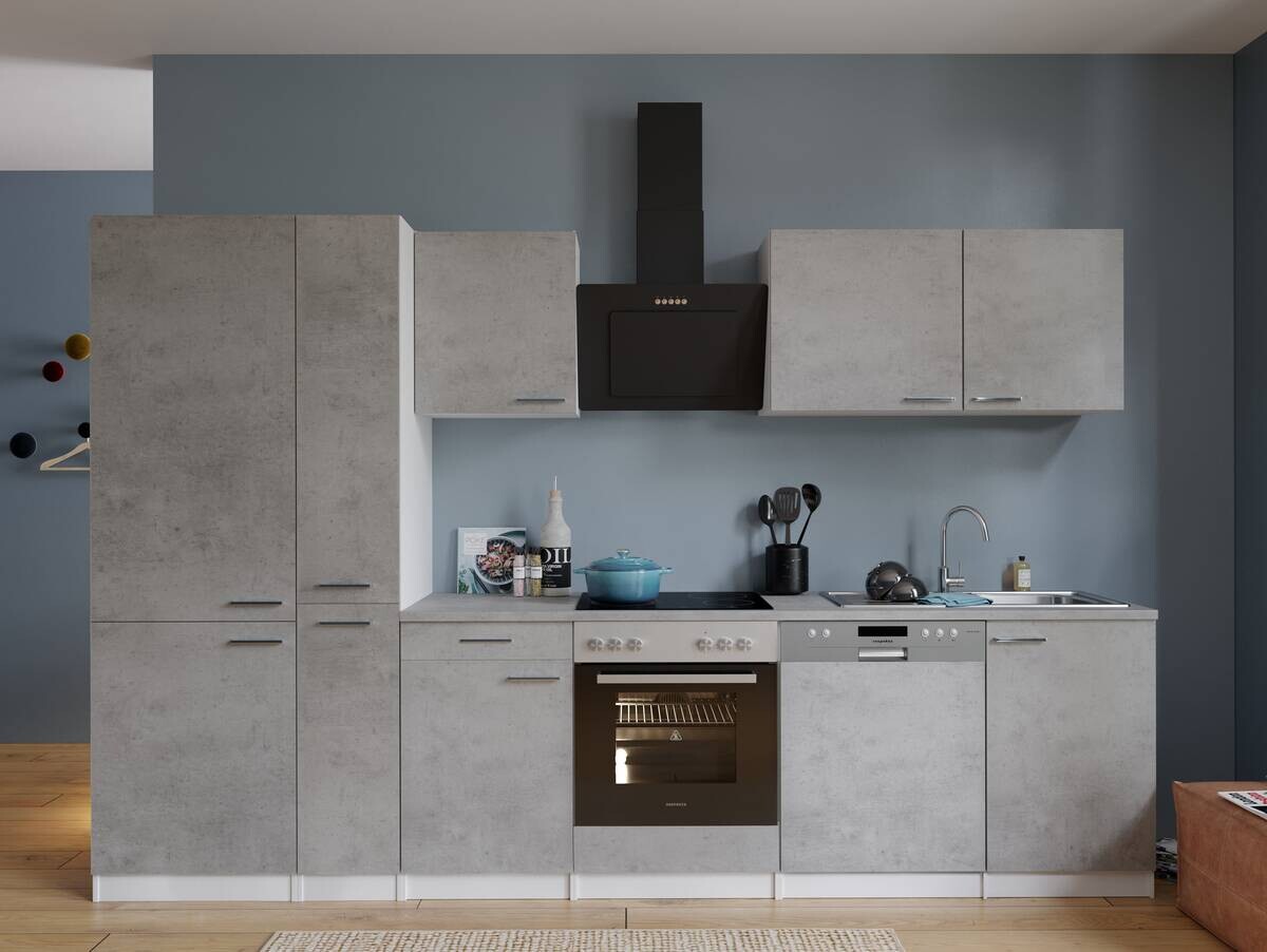 Respekta Küchenblock Malia Beton Optik B/H/T: ca. 310x200x60 cm