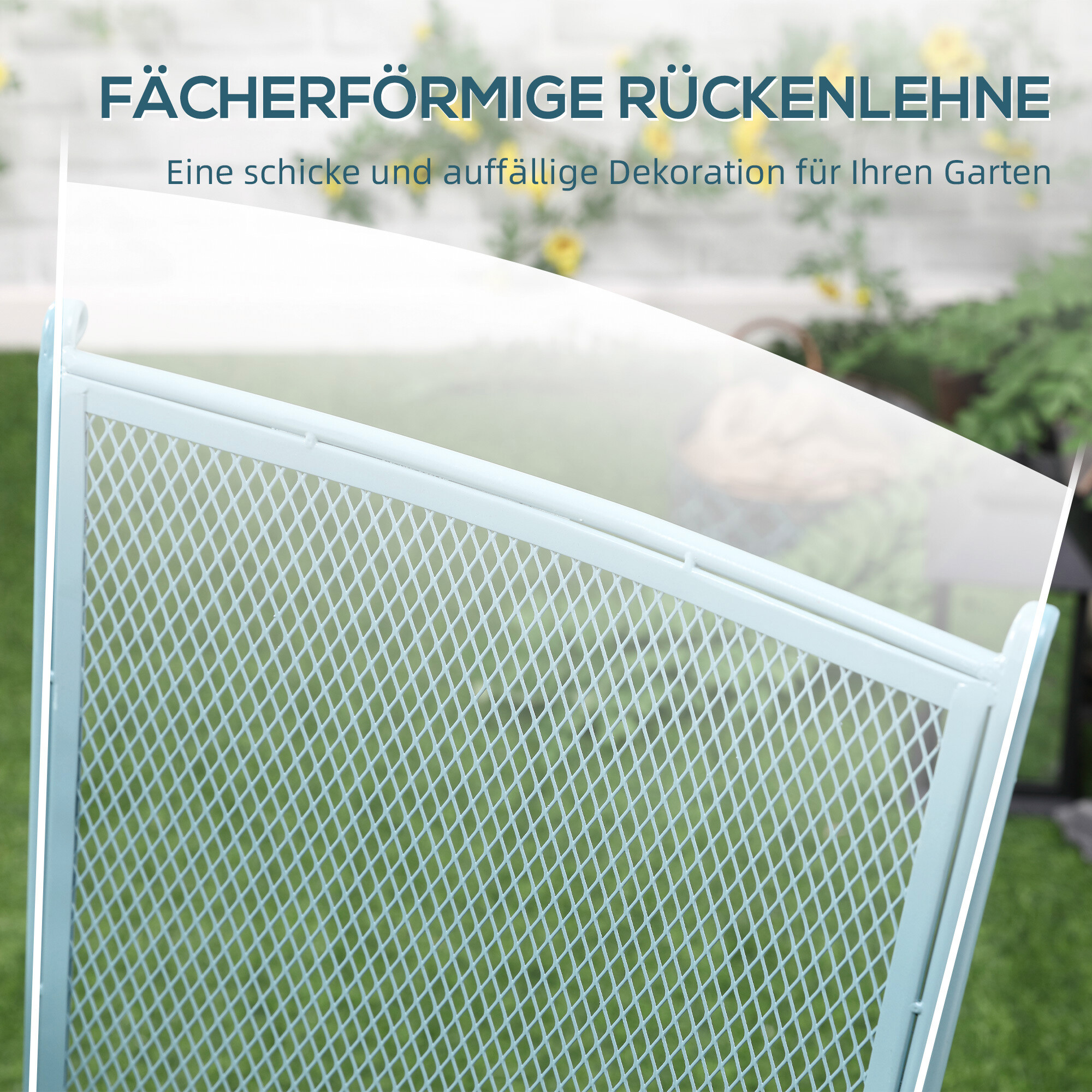 Outsunny Balkonset hellblau Metall H/D: ca. 70x56 cm