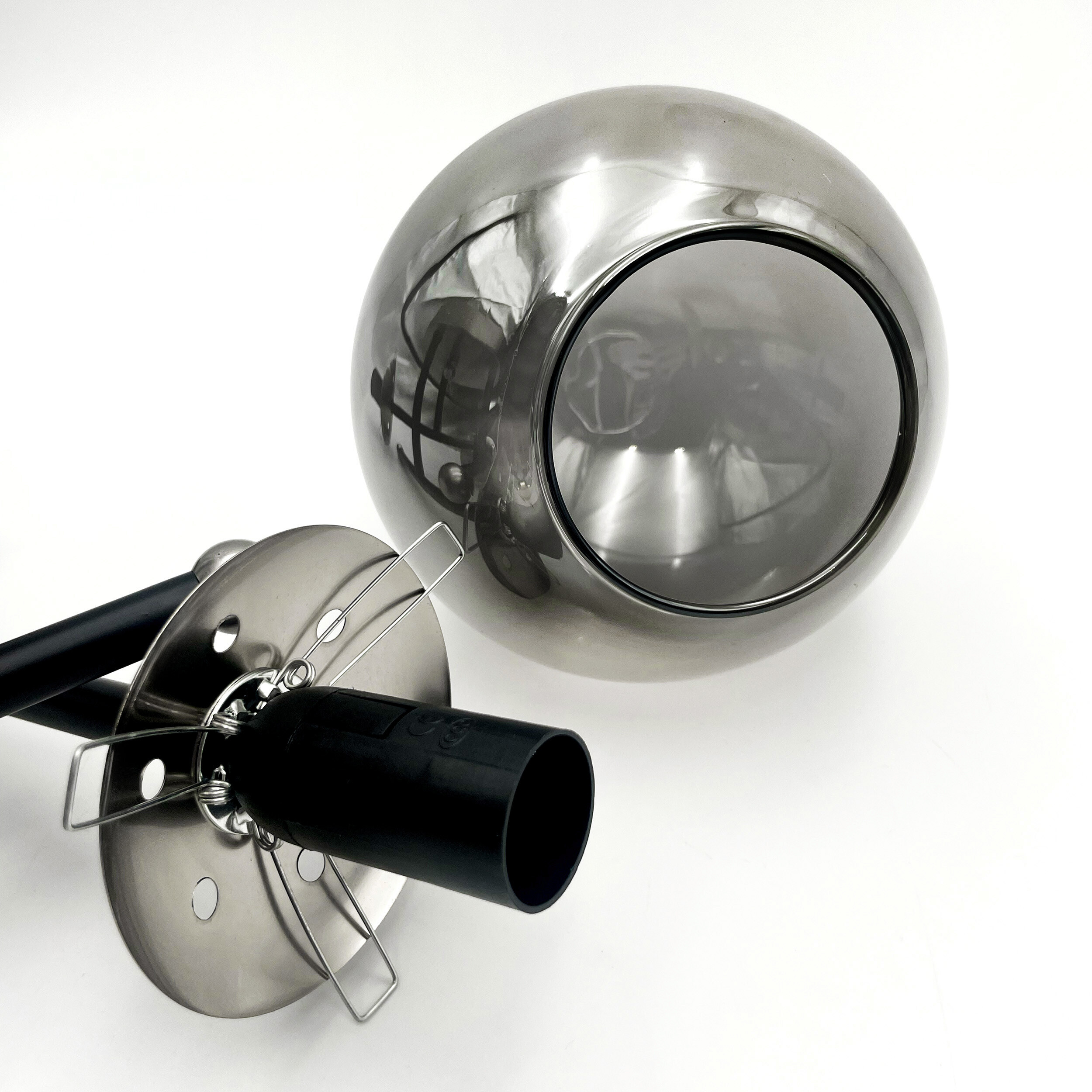 Lamkur Deckenleuchte Malena Chrom schwarz Glas Stahl B/H/L: ca. 39x19x39 cm E14 3 Brennstellen