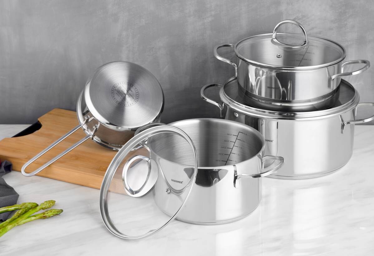 BERGNER Topfset Classic silber Edelstahl 6 tlg.
