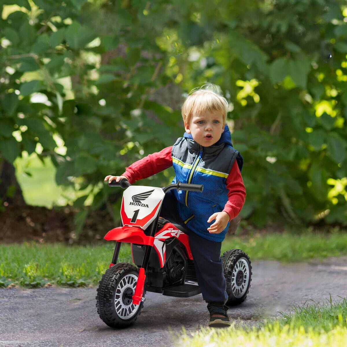 HOMCOM Kinder-Elektromotorrad rot B/H/L: ca. 40,5x43,5x71 cm