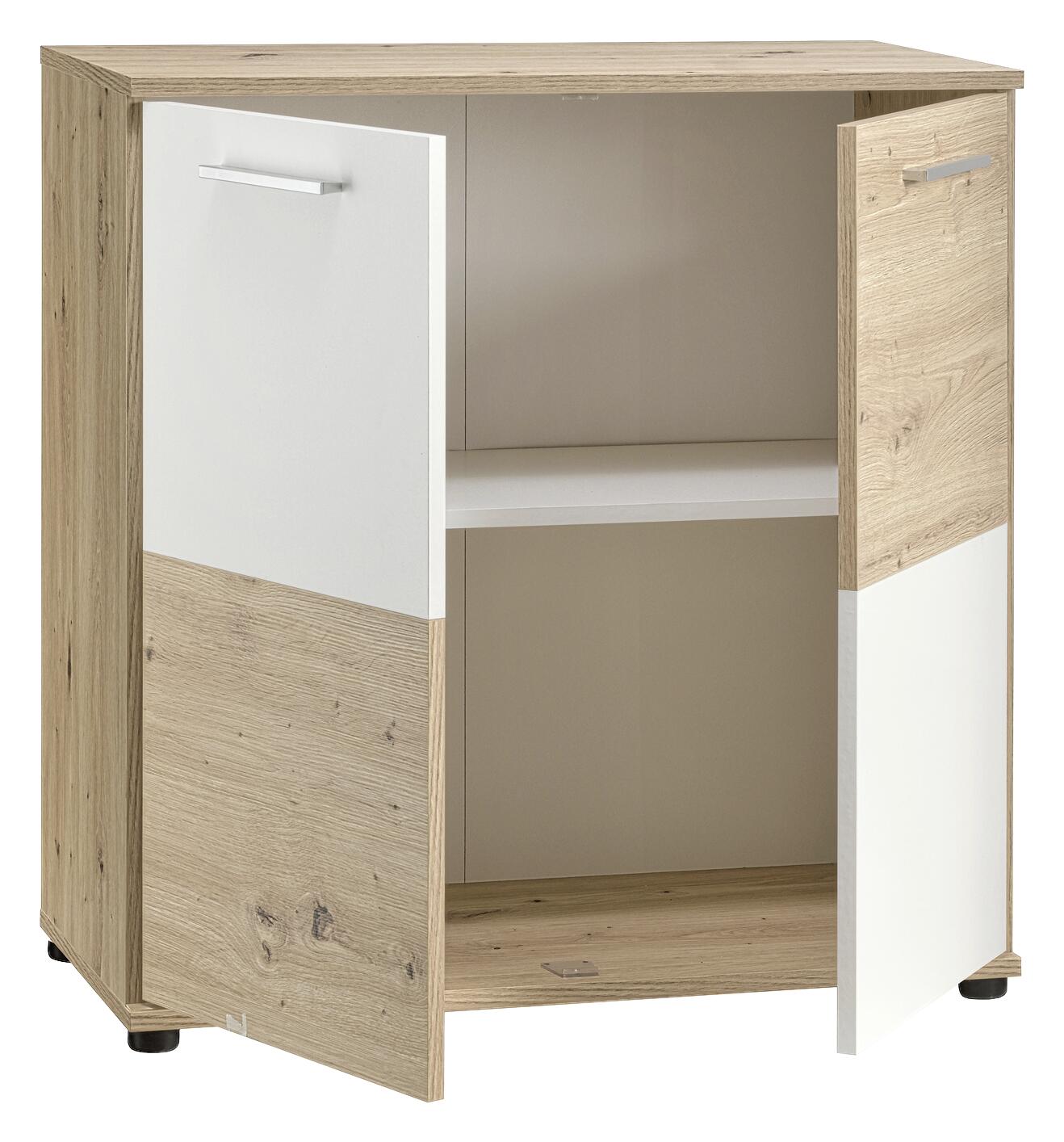 Kommode Zero Eiche Artisan Oak Nachbildung weiß B/H/T: ca. 72x72x34 cm