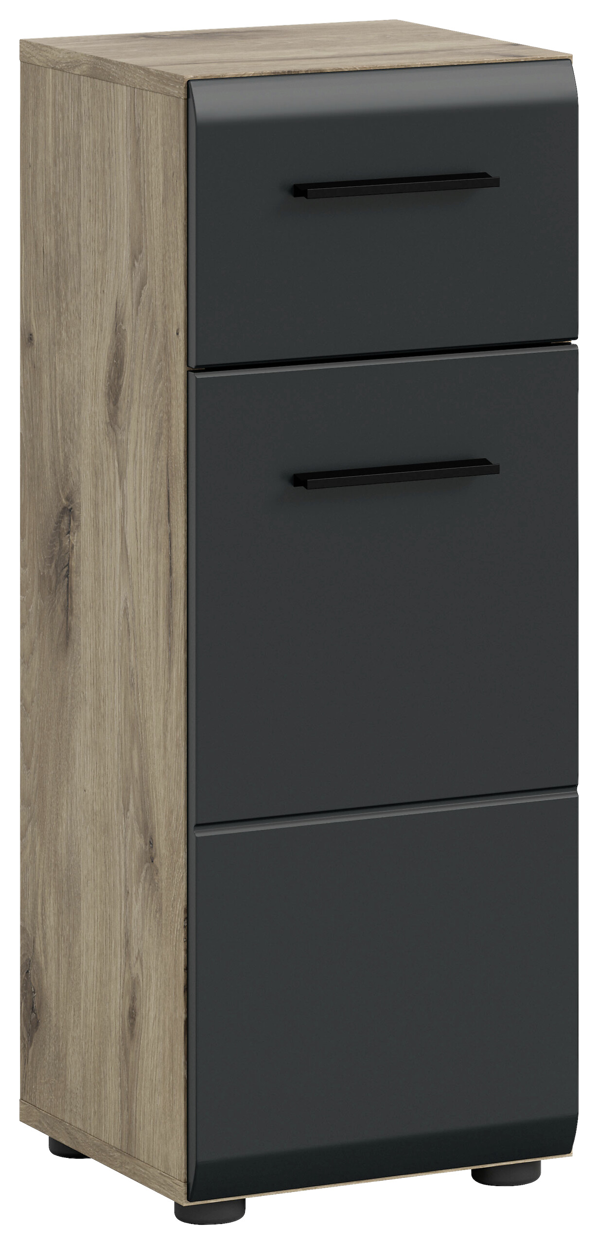 Schrank Ice Nox Oak Nachbildung schwarz matt B/H/T: ca. 30x80x30 cm Schrank Ice Nox Oak Nachbildung schwarz matt B/H/T: ca. 30x80x30 cm