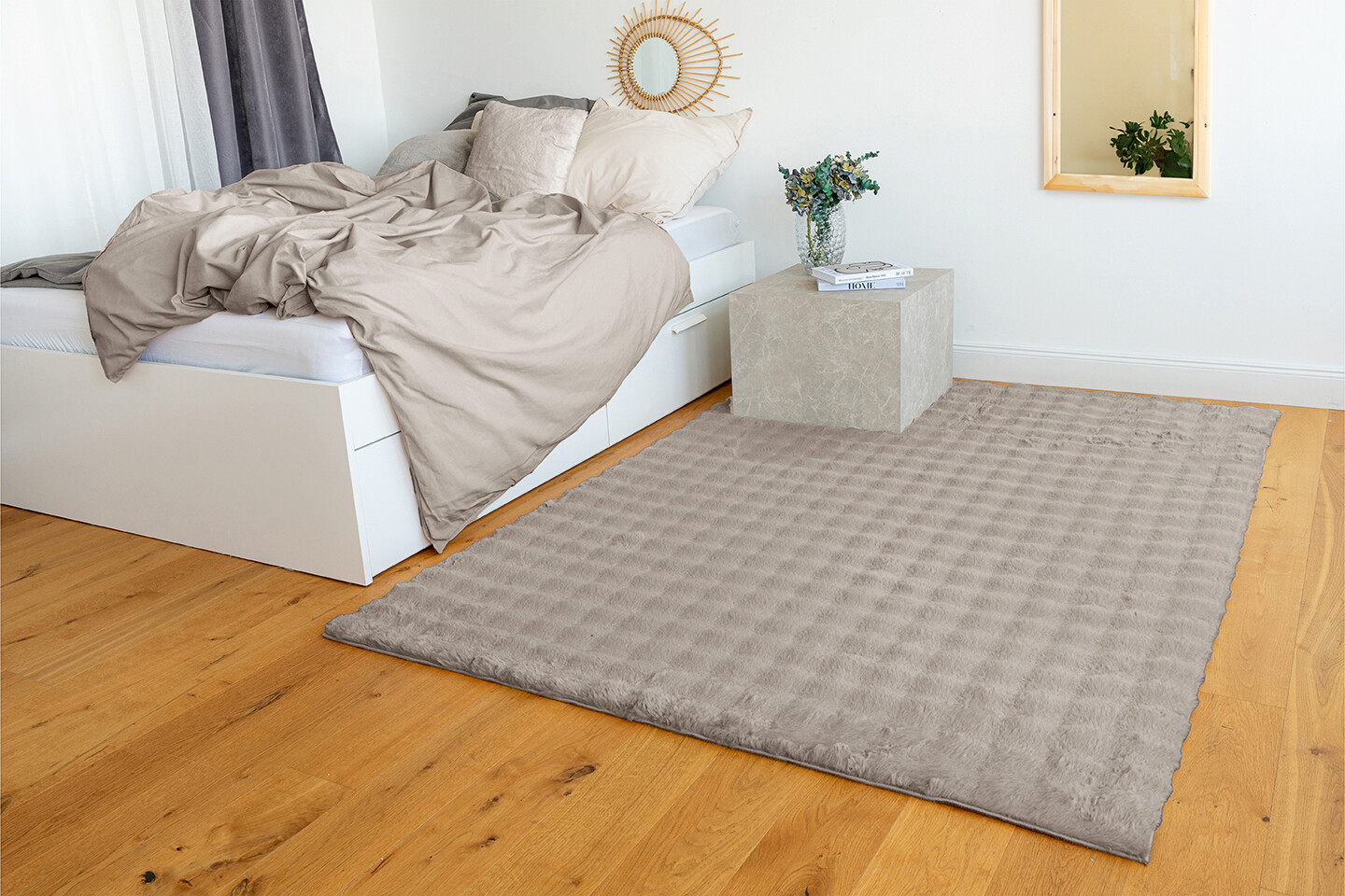 Padiro Hochflorteppich Hailey 125 beige B/H/L: ca. 120x3x160 cm