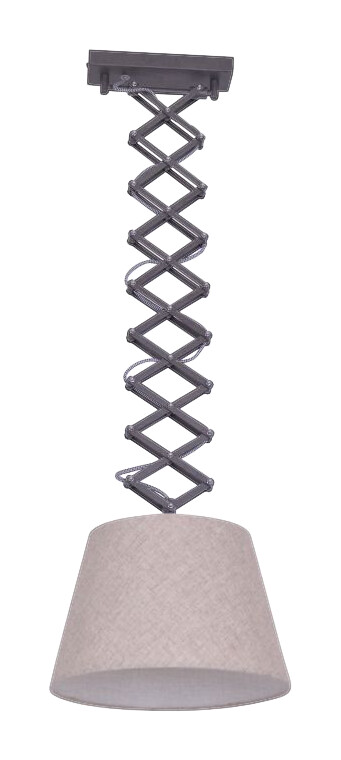 Näve Leuchten Scherenpendelleuchte NV6132727 braun natur Textil Metall B/H: ca. 57x135 cm E27 1 Brennstellen