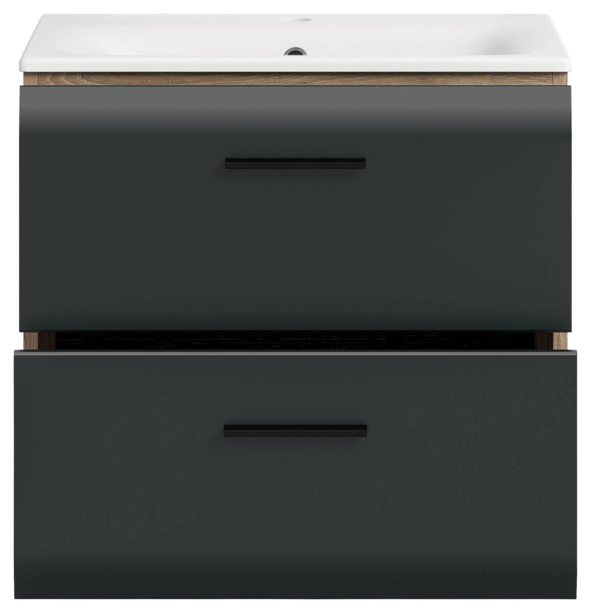 Waschplatz Ice Nox Oak Nachbildung schwarz matt B/H/T: ca. 60x55x46 cm