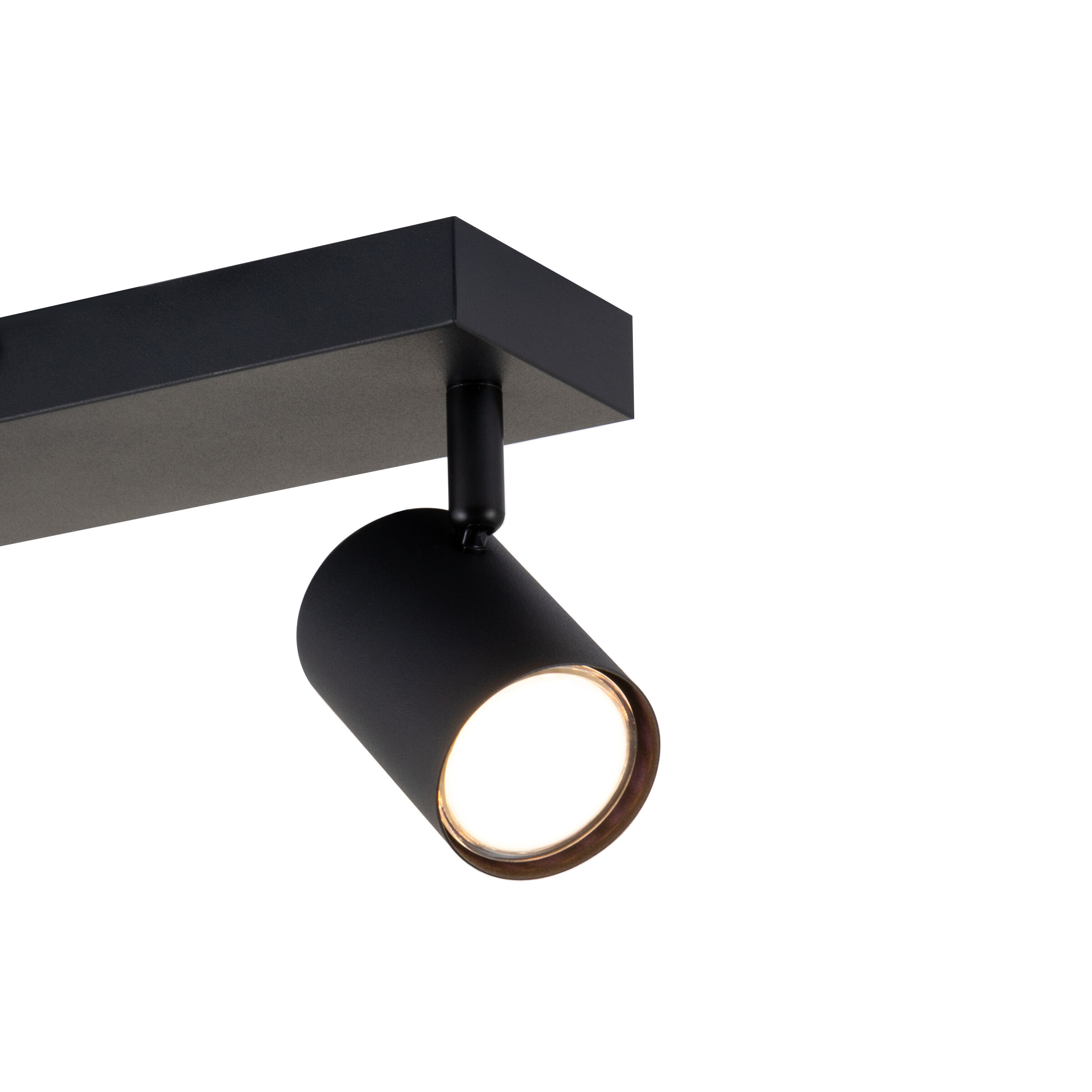 POCOline Spotbalken Thanina schwarz Metall B/H/L: ca. 8x12x34 cm GU10 2 Brennstellen