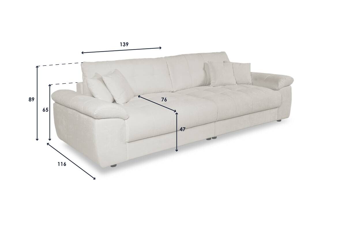 Big Sofa Tema graubraun Microfaser B/H/T: ca. 144x70x183 cm