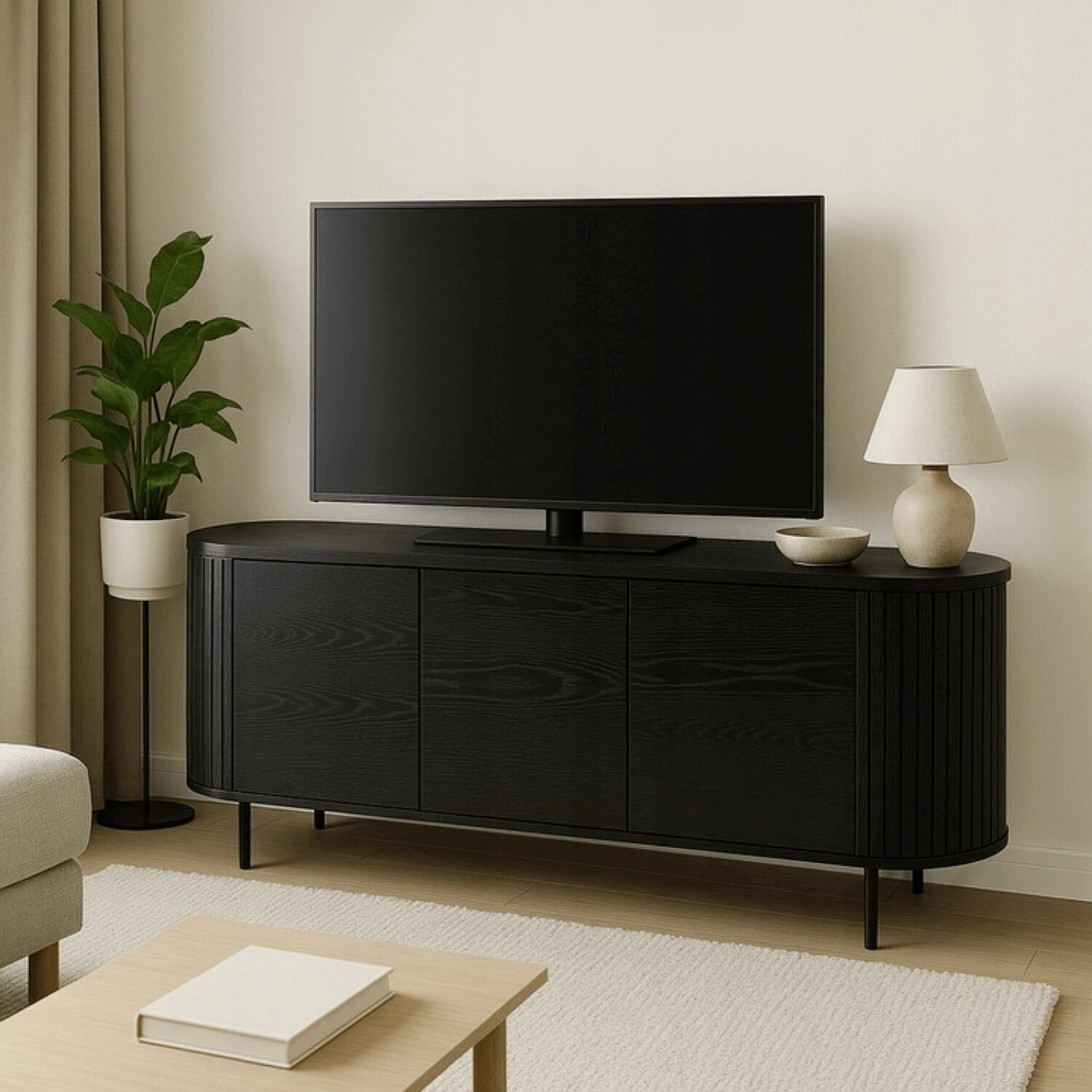 Kommode ALBERI schwarz B/H/T: ca. 160x76x40 cm