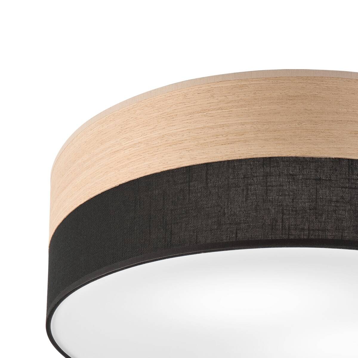 Lamkur Deckenleuchte Eiche schwarz Holz PVC B/H/L: ca. 45x15x45 cm E27 2 Brennstellen