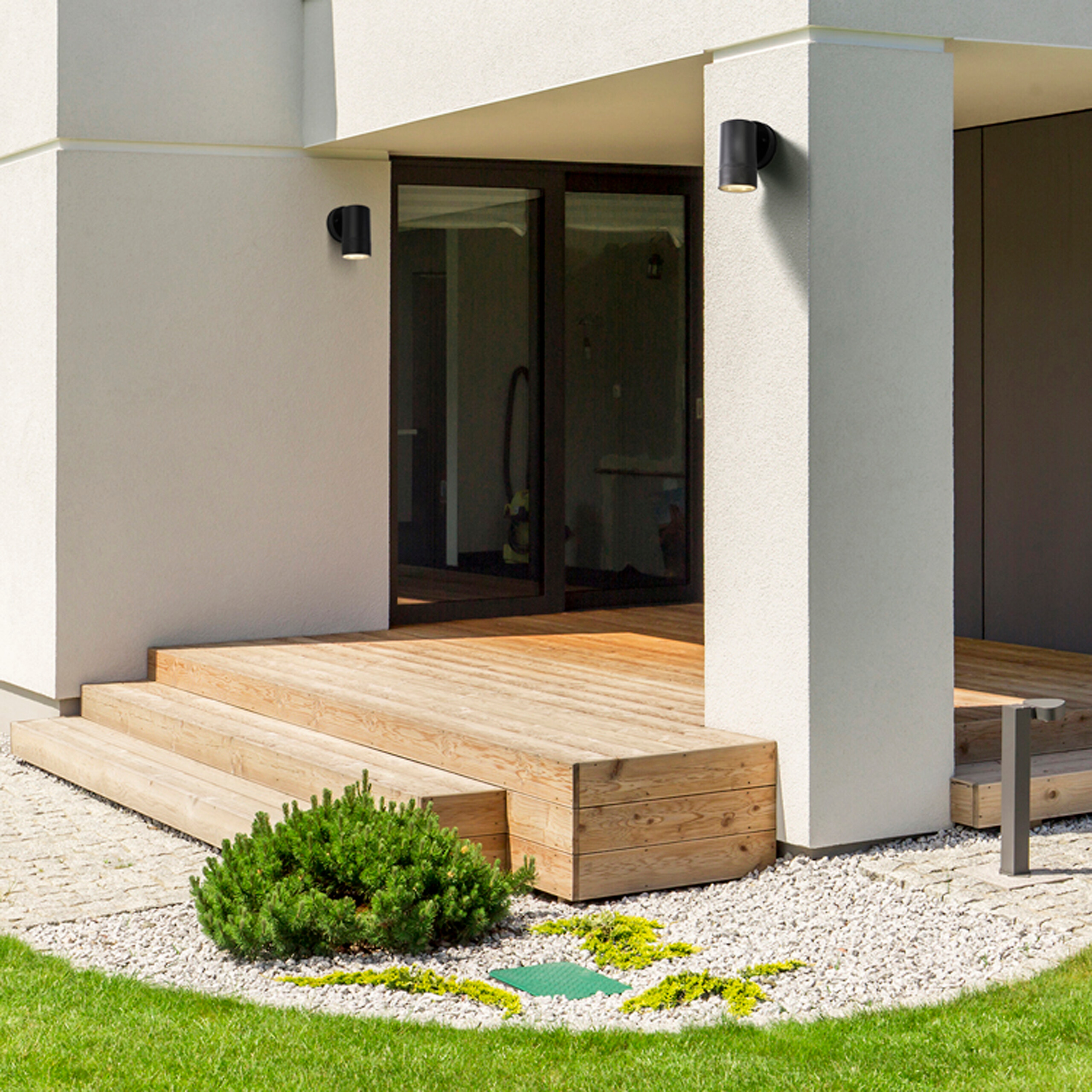 Searchlight Außenleuchte schwarz Stahl Polypropylen B/H/T: ca. 8x12x9 cm GU10 1 Brennstellen