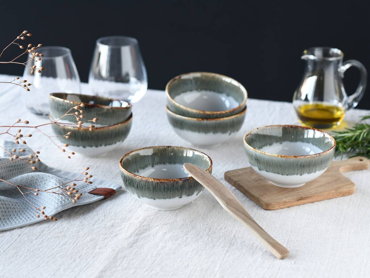 CreaTable Dipschalen-Set Cascade grau Steinzeug