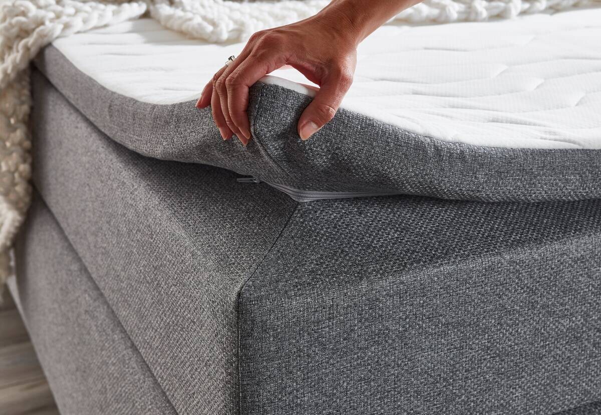 Boxspringbett Kenora grau Liegefläche B/L: ca. 140x200 cm
