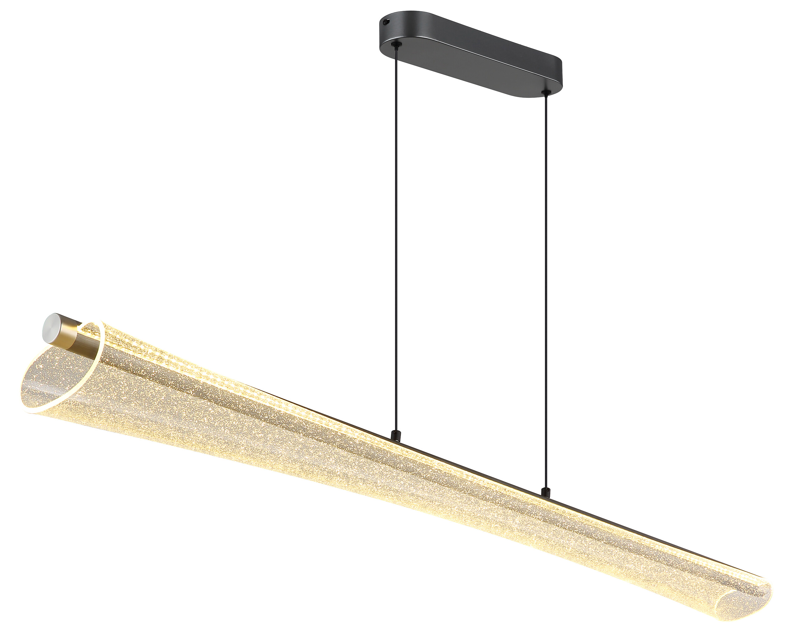 GLOBO Pendelleuchte klar anthrazit nickel matt Metall Acryl B/H/L: ca. 13,5x120x121 cm 1.0 Brennstellen