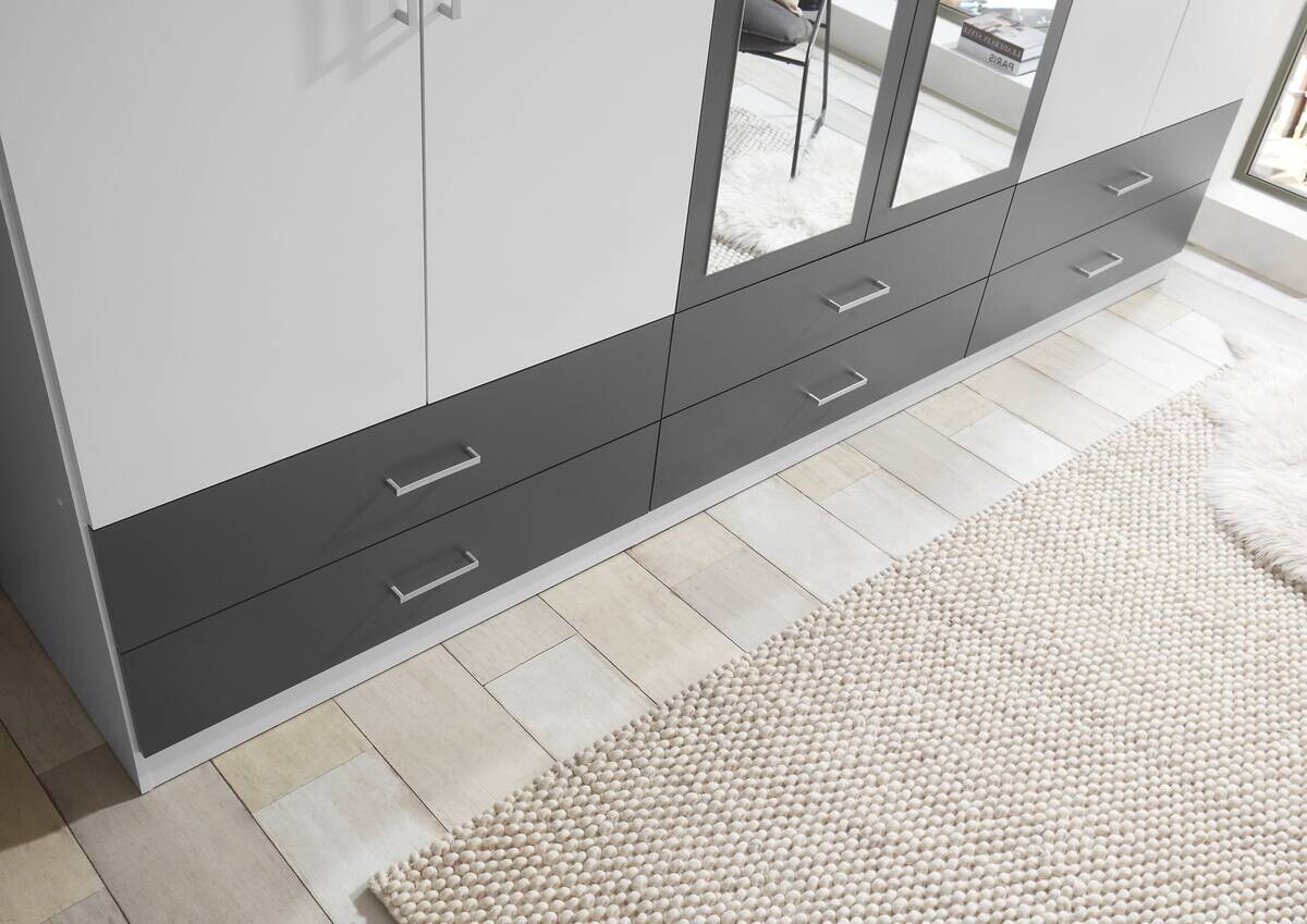 Kleiderschrank Janne weiß Graphit B/H/T: ca. 272x211x55 cm