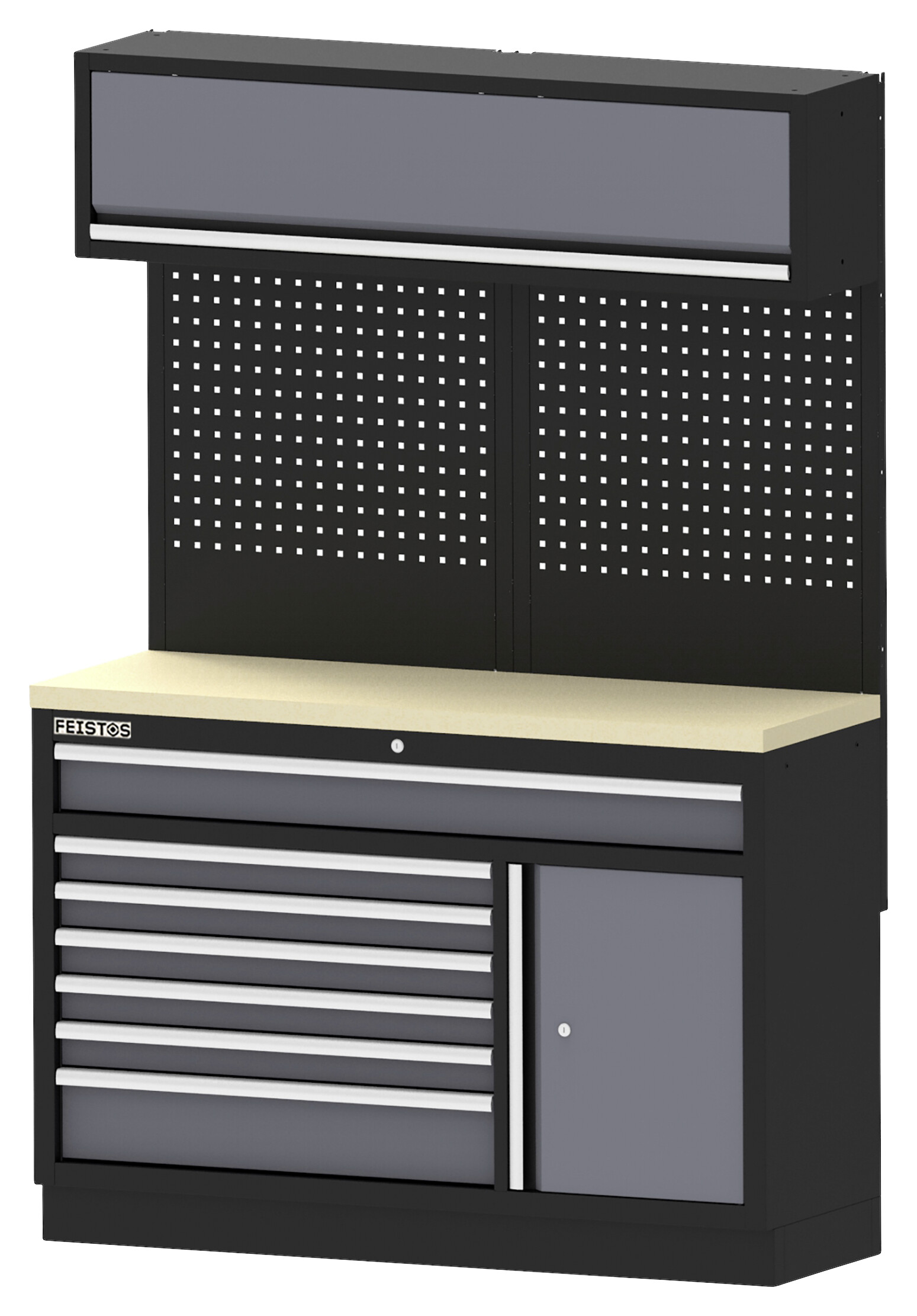 Werkstatteinrichtung Apollo schwarz B/H/L: ca. 136x200x46 cm