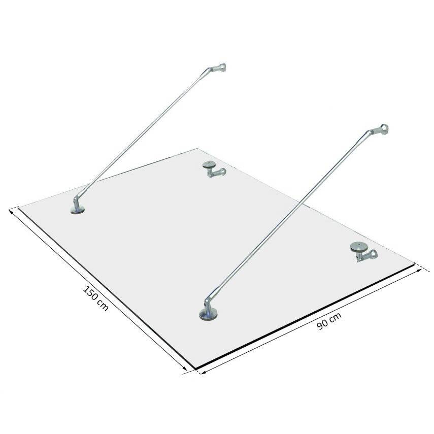 HOMCOM Vordach transparent