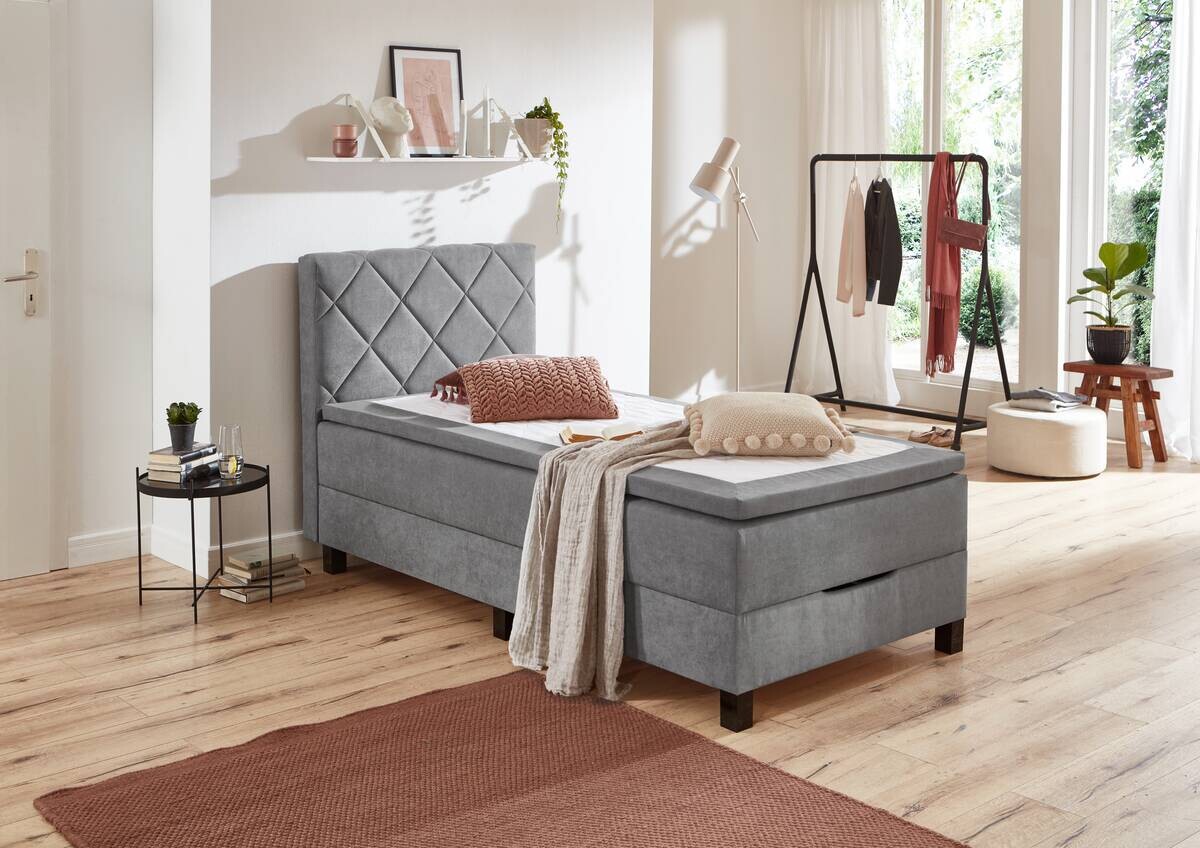 Boxspringbett Jeff silber B/H/T: ca. 100x57x211 cm