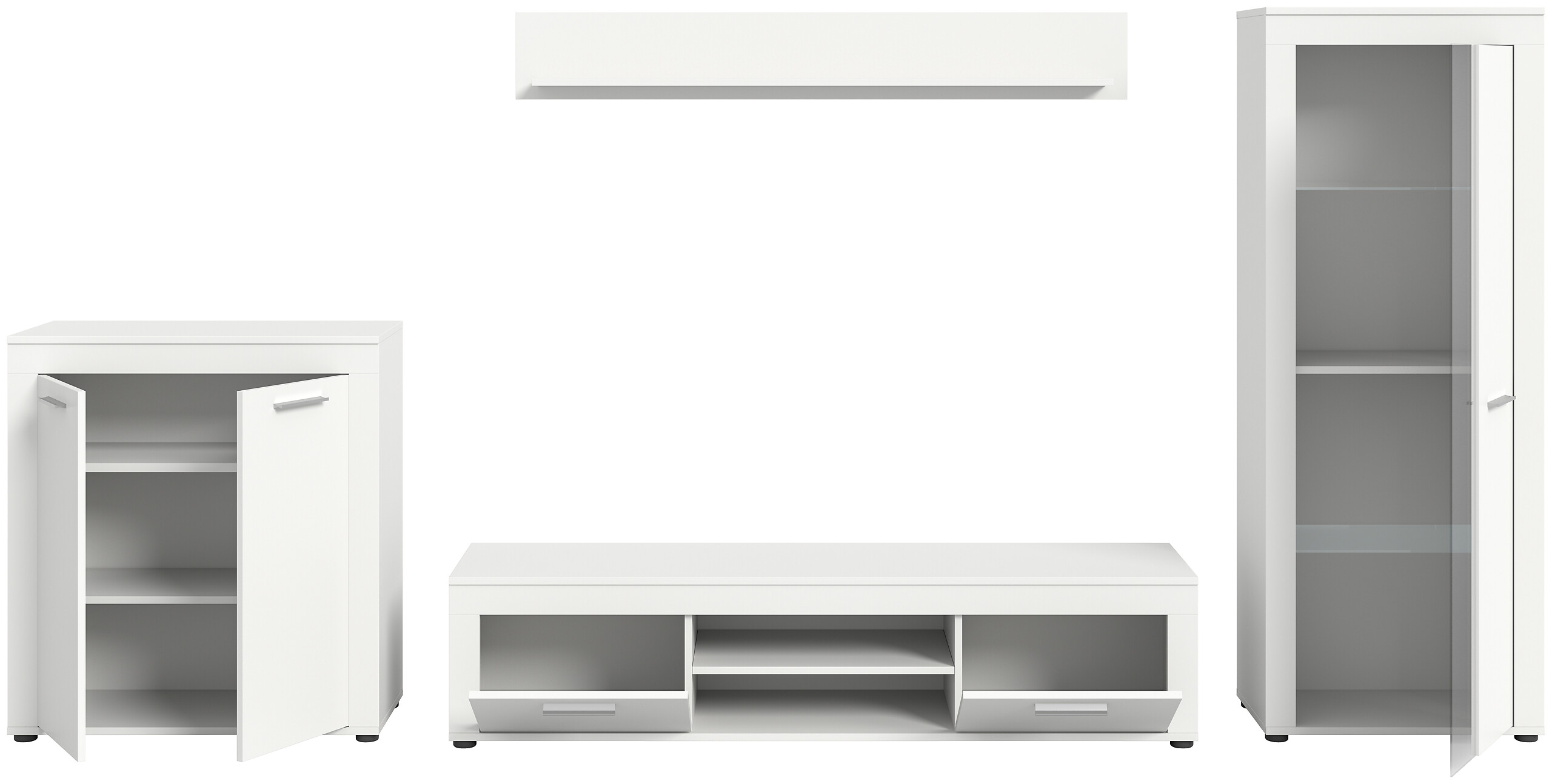 Wohnwand Jam weiß B/H/T: ca. 330x159x35 cm