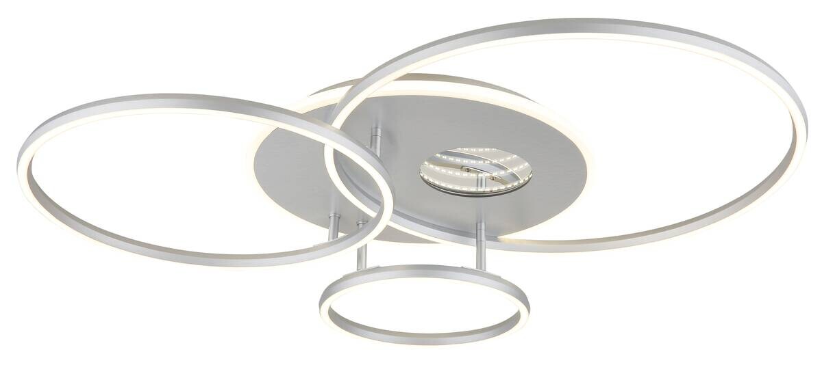 GLOBO Deckenleuchte Invertina Opal silber Acryl Aluminium Kunststoff B/H/L: ca. 70x13x90 cm 1 Brennstellen