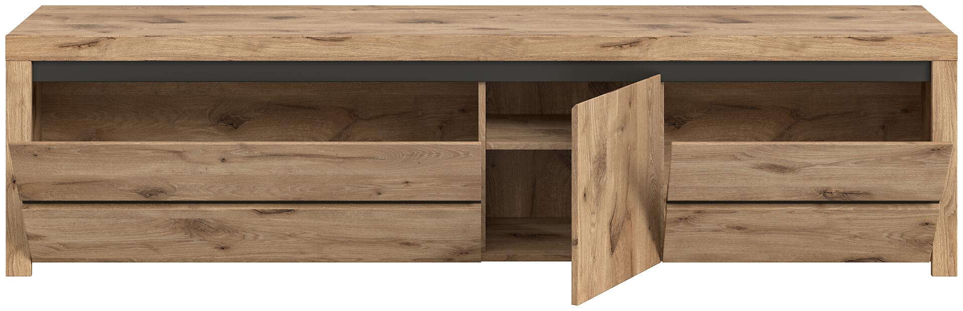 TV-Lowboard Woody Nox Oak Nachbildung anthrazit B/H/T: ca. 211x54x44 cm