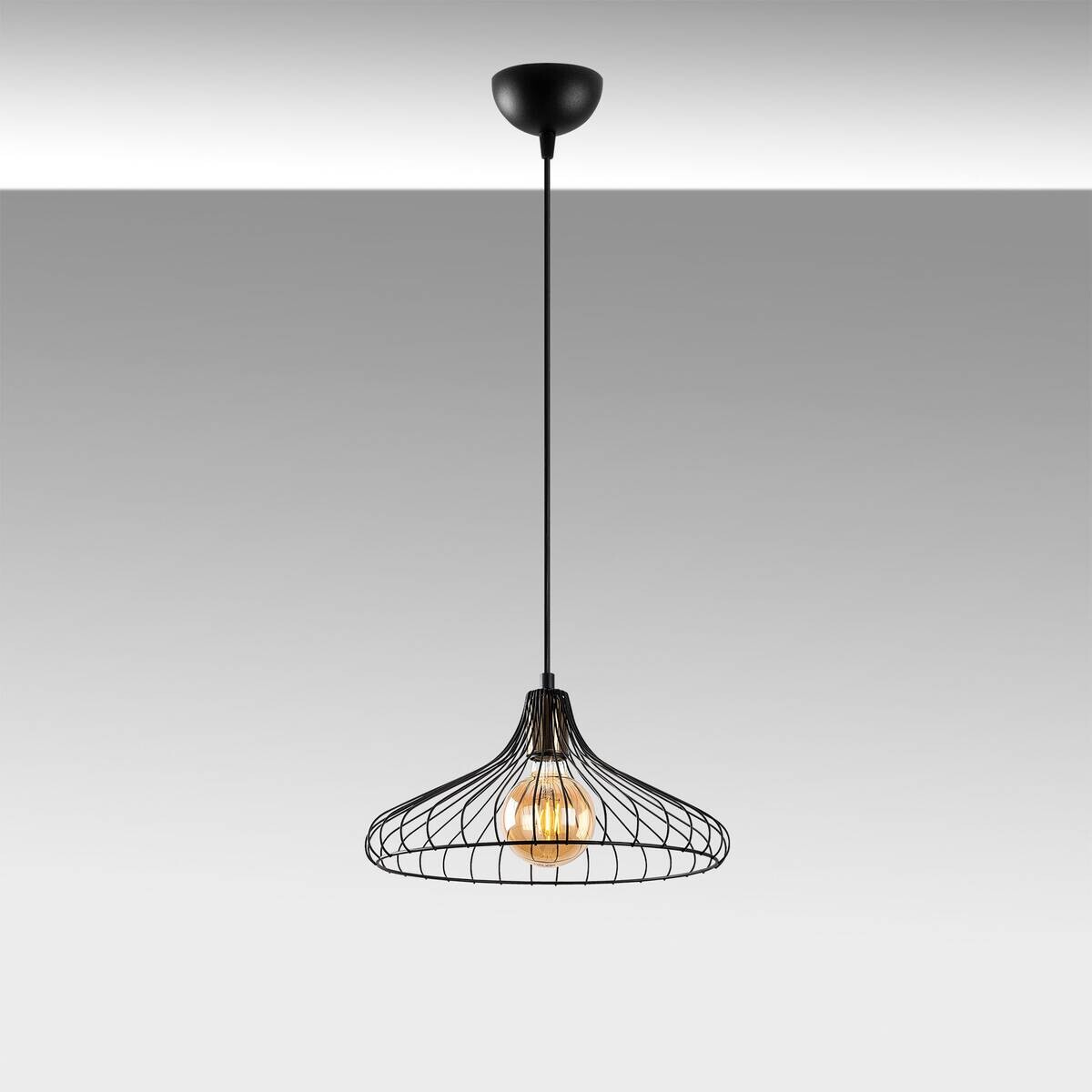 Opviq Pendelleuchte Depay-11250 schwarz Metall B/H/T/L/D: ca. 36x120x36x36x36 cm E27 1 Brennstellen