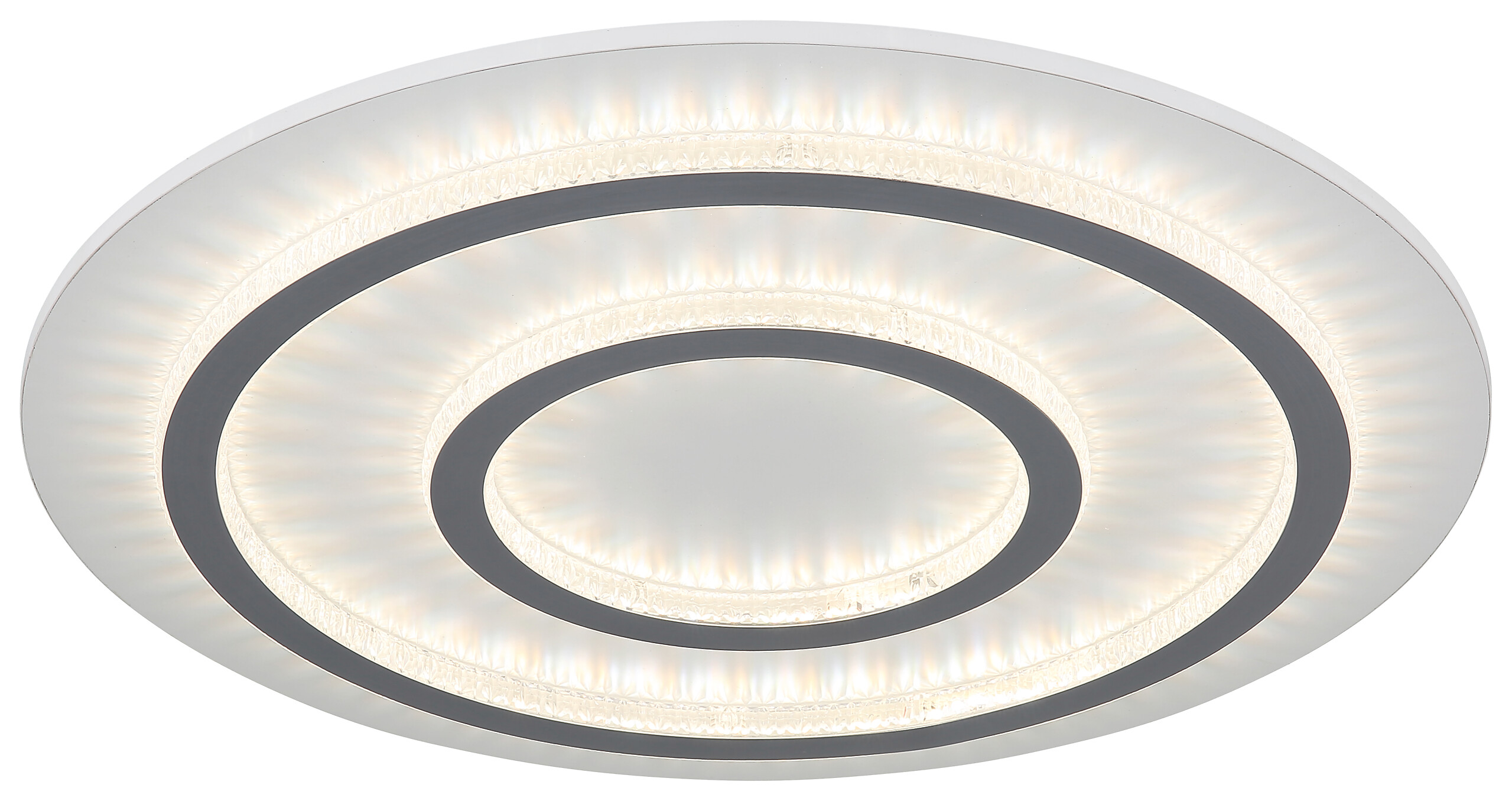 GLOBO LED-Deckenleuchte klar hellgrau weiß Kunststoff Metall H/D: ca. 6x55 cm 1 Brennstellen