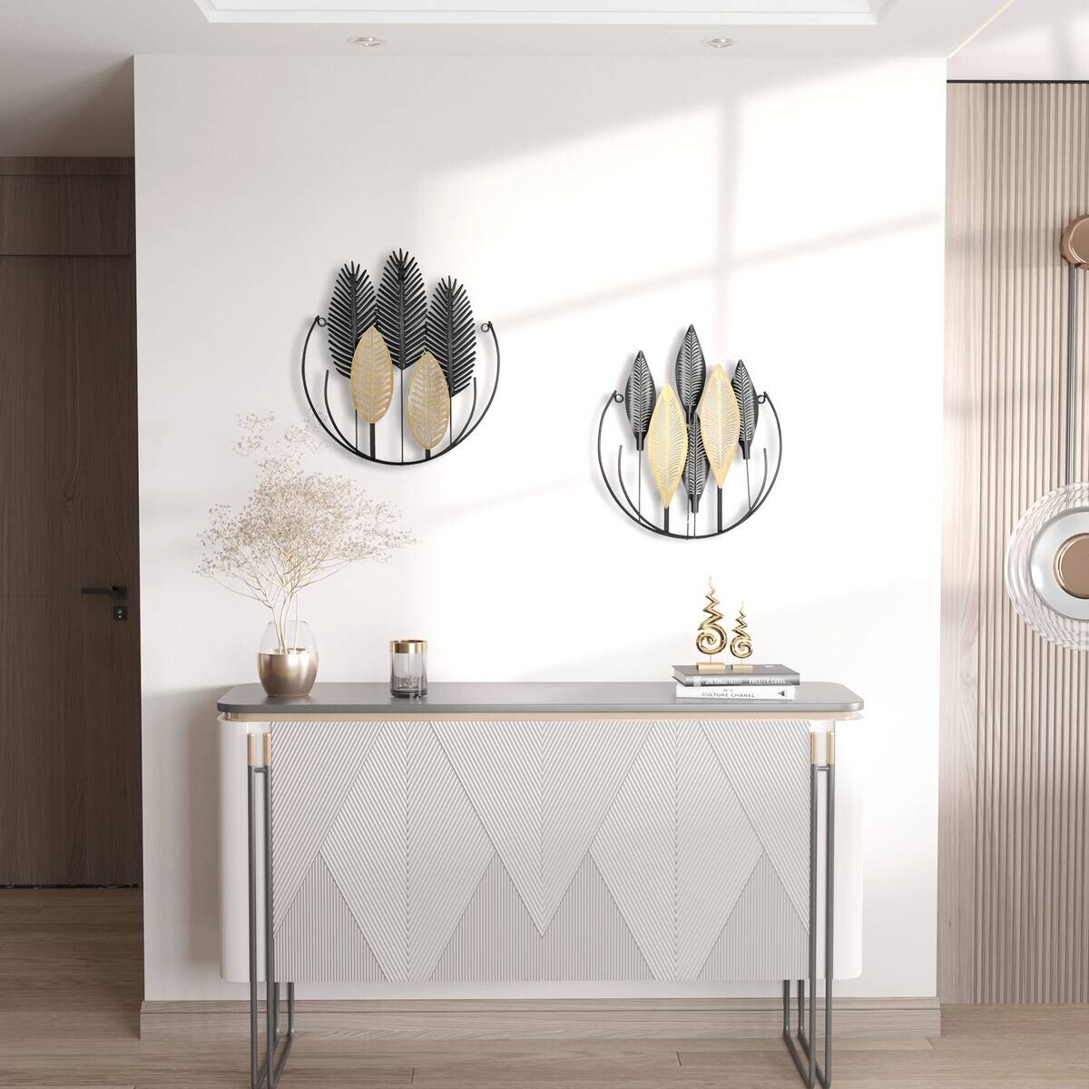 HOMCOM Wand-Element schwarz Polypropylen B/H/L: ca. 3x40x46 cm