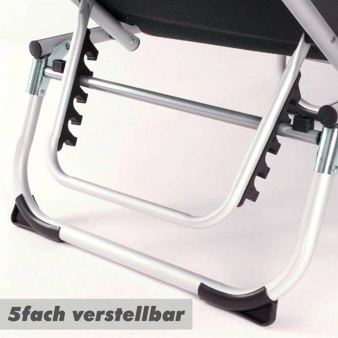 VCM Sonnenliege schwarz Aluminium B/H/T: ca. 57x187x30 cm